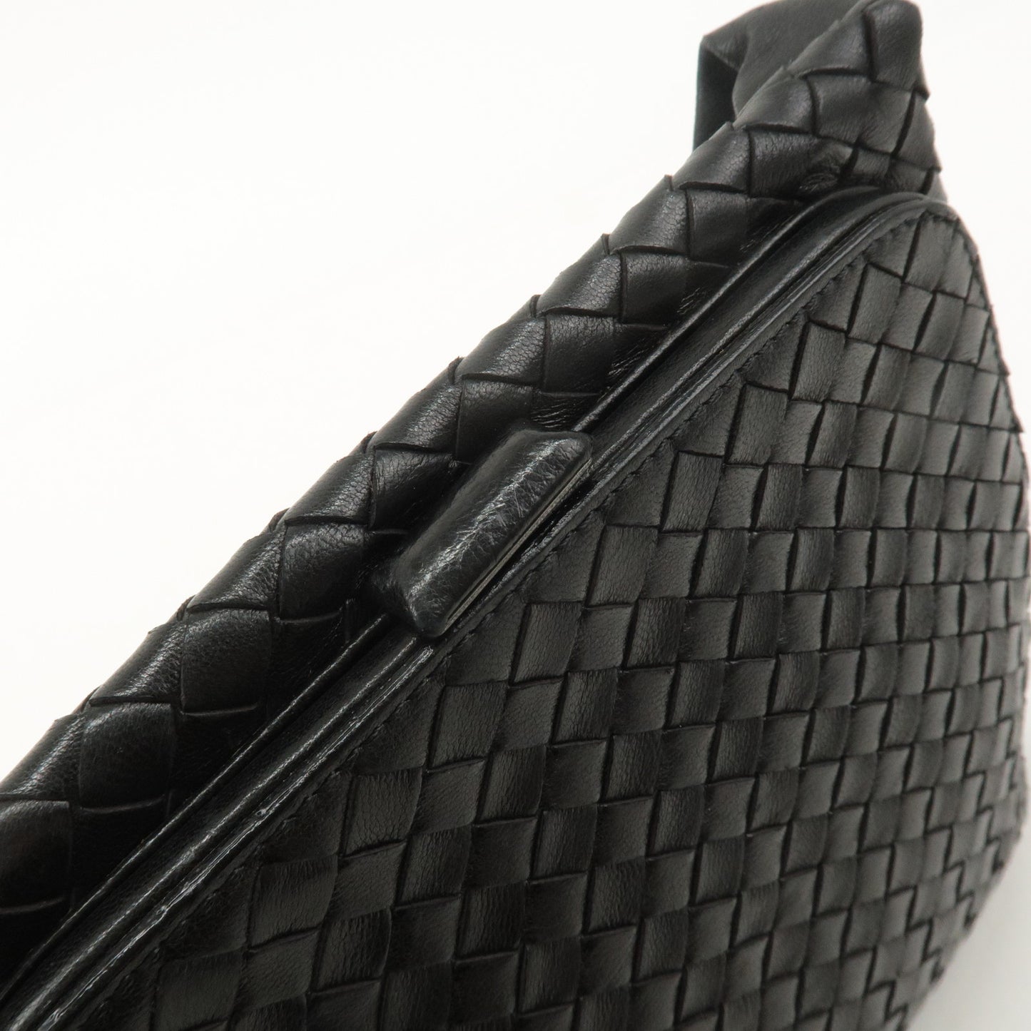 BOTTEGA VENETA Intrecciato Leather Shoulder Bag Black
