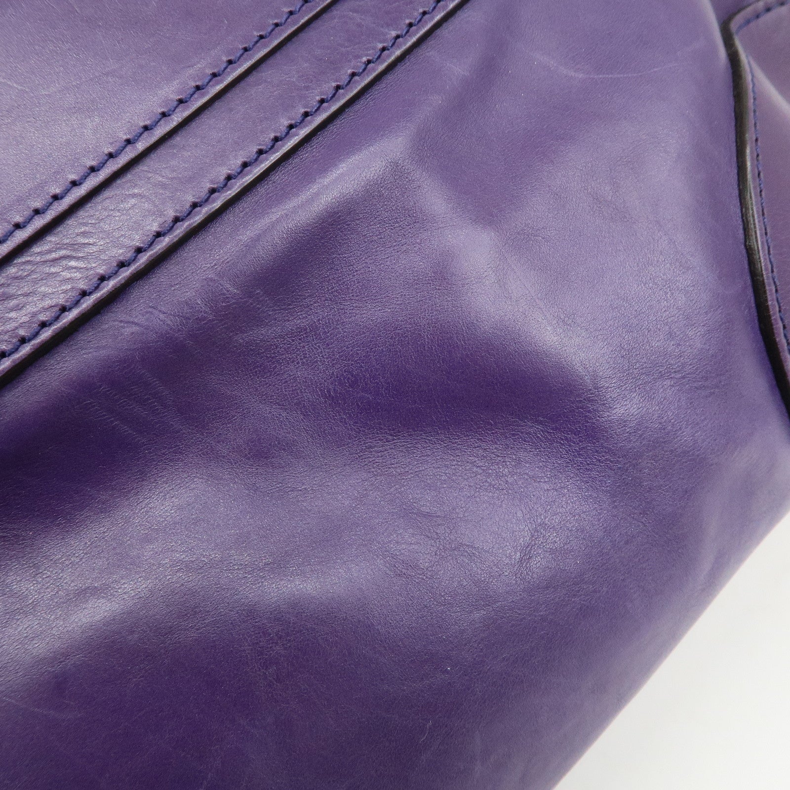 CELINE Leather Boogie Bag Hand Bag Purple Used