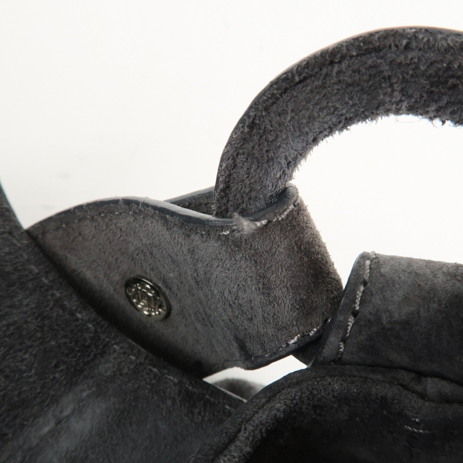 LOEWE Anagram Suede Leather Shoulder Bag Hand Bag Gray Used