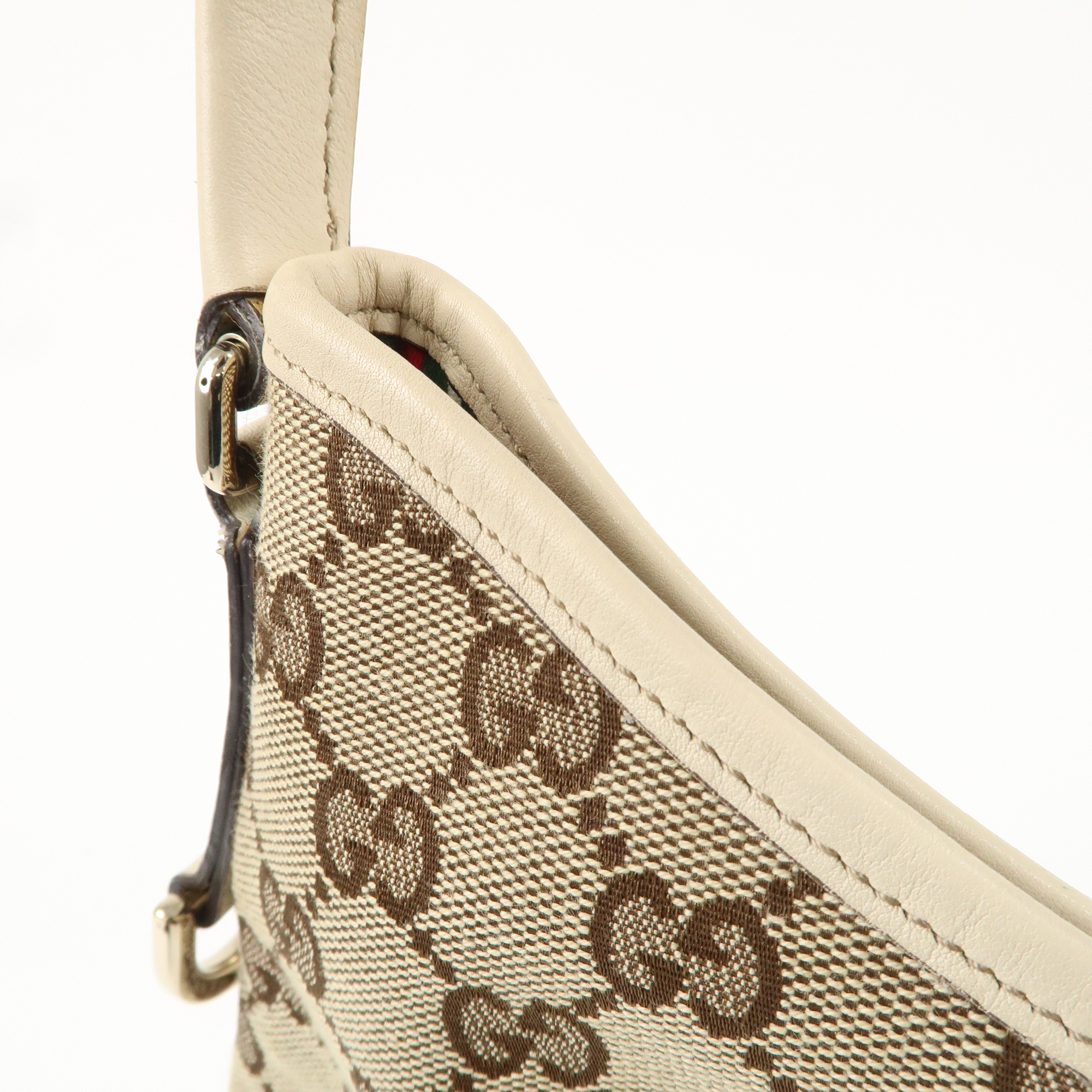 GUCCI Interlocking G Sherry GG Canvas Leather Shoulder Bag 169947