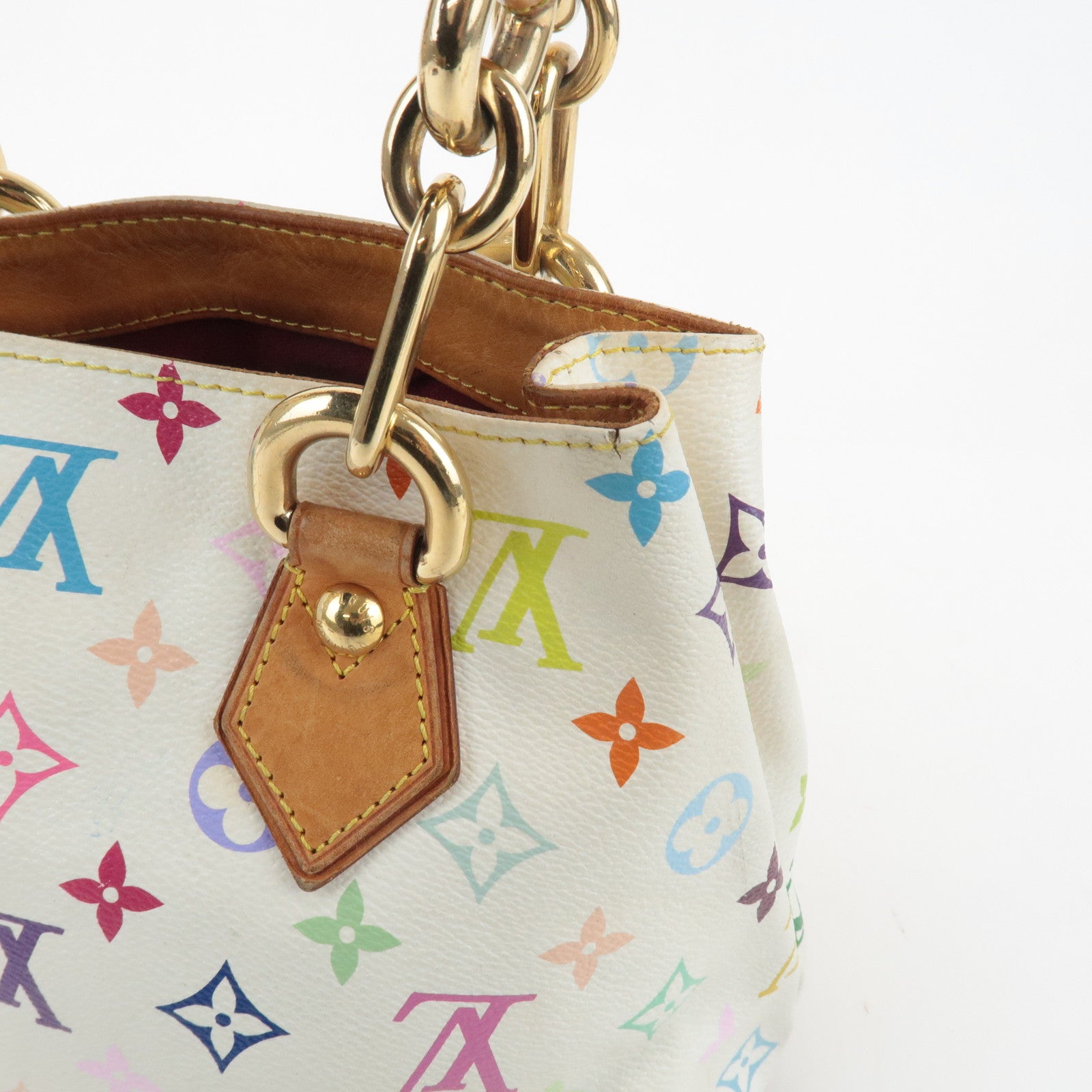 Louis Vuitton Monogram Multicolor Audra Hand Bag Blanc M40047 Used