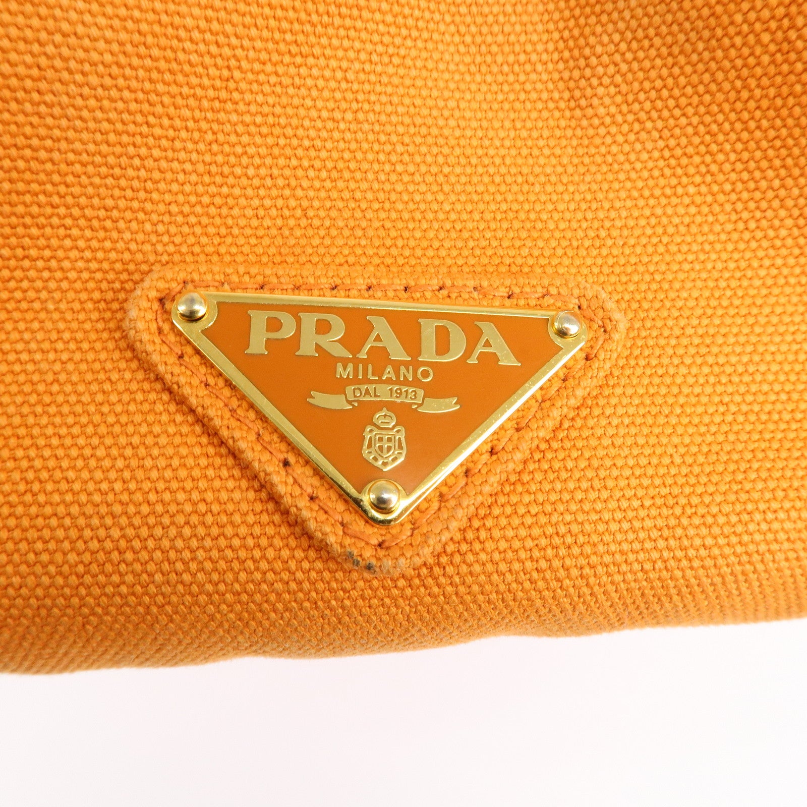 PRADA Canapa Canvas Tote Bag Limited Edition Pink Orange B1877I