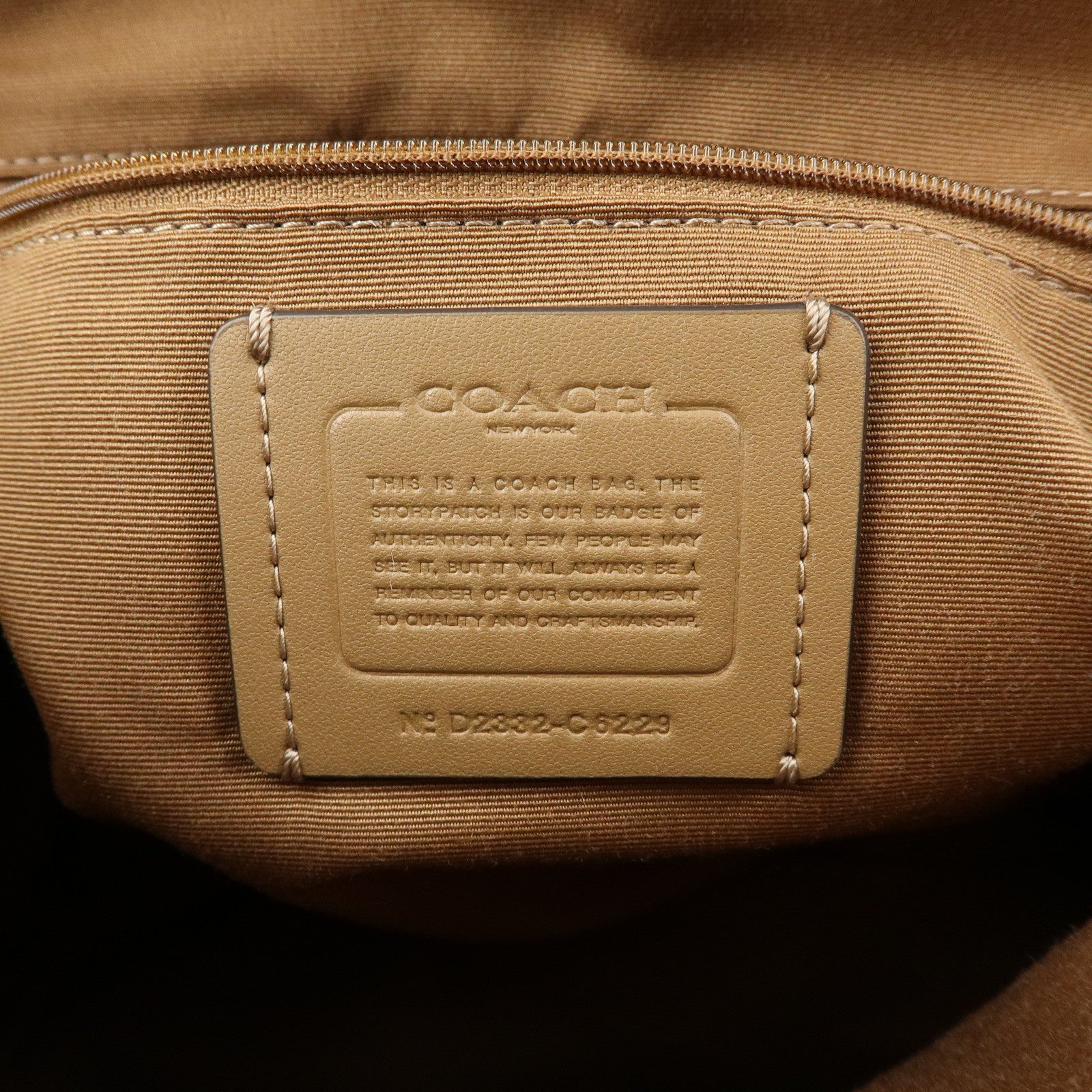 COACH Kacey Satchel Leather 2Way Shoulder Bag Hand Bag Beige