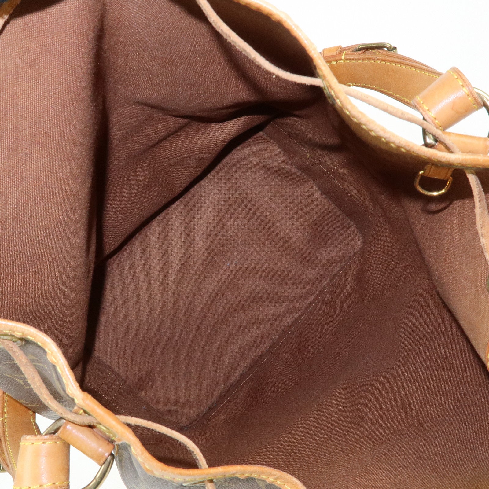 Louis Vuitton Monogram Noe Canvas Leather Shoulder Bag Brown M42224