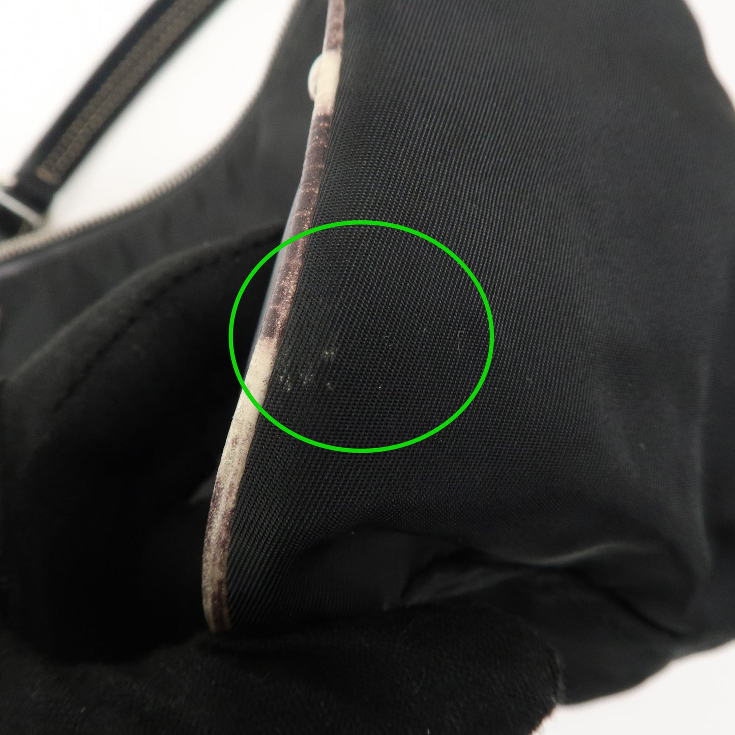 PRADA Nylon Leather One Shoulder Bag NERO Black
