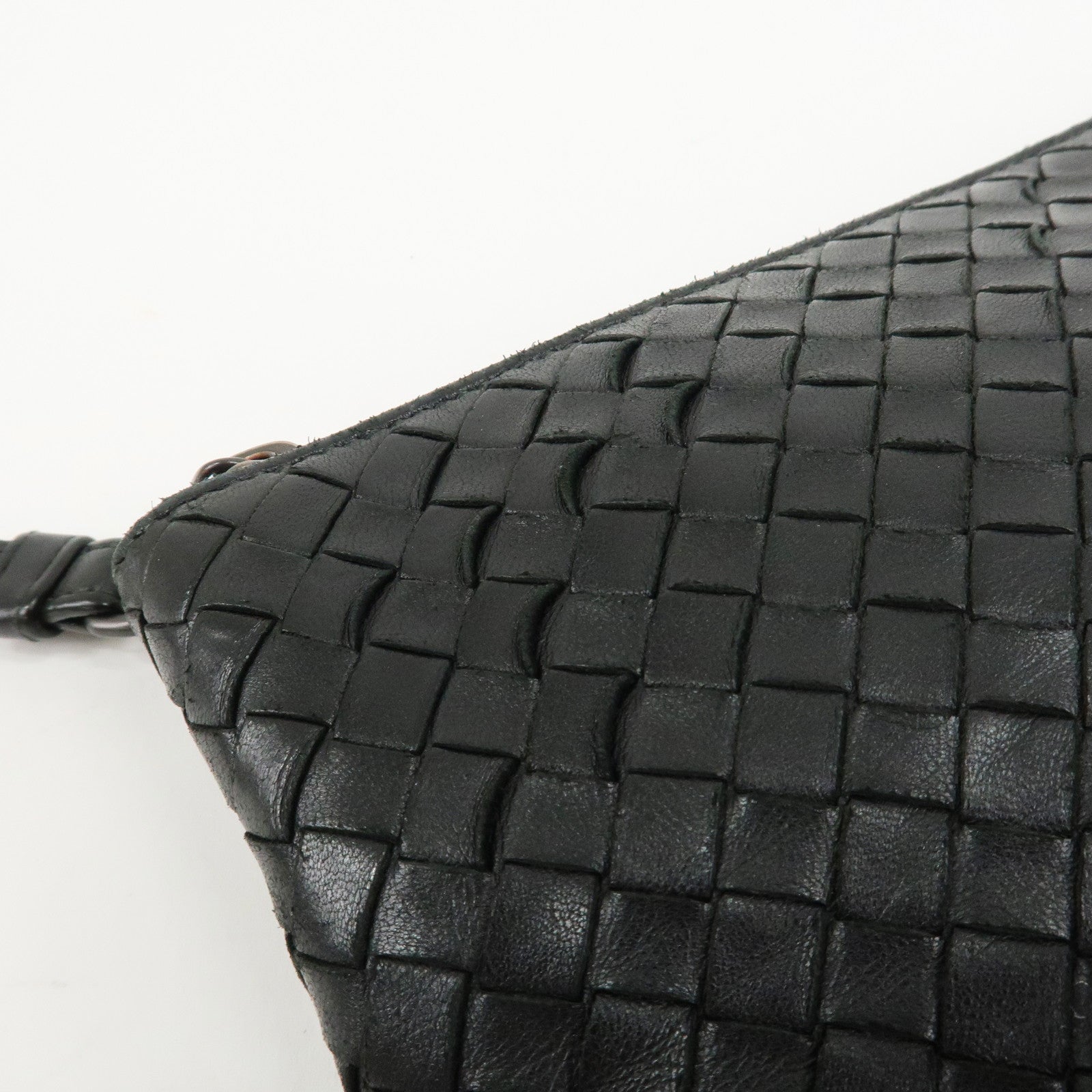 BOTTEGA VENETA Intrecciato Leather Clutch Bag Black