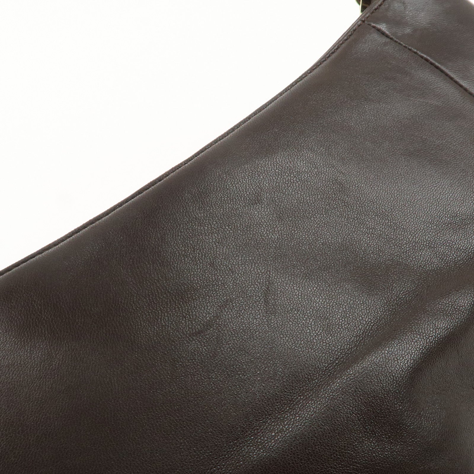 LOEWE Anagram Leather Shoulder Bag Hand Bag Gold HDW  Brown Used