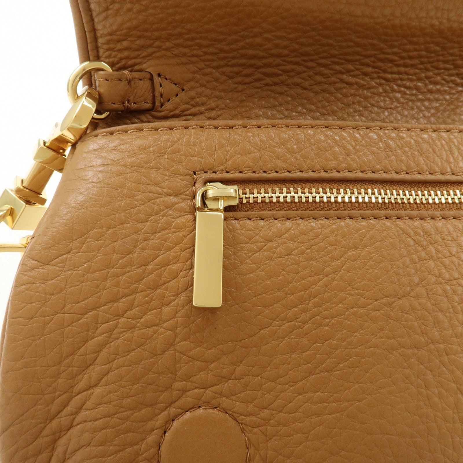 Tory Burch Leather Chain Shoulder Bag Hand Bag Light Brown Used