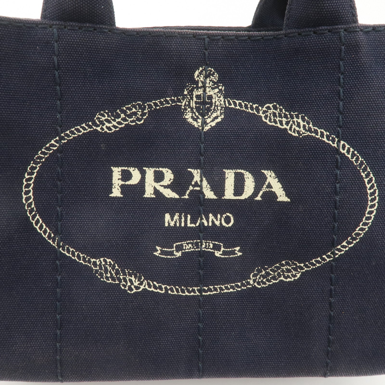 PRADA Canapa Mini Canvas 2Way Bag Shoulder Bag Navy 1BG439