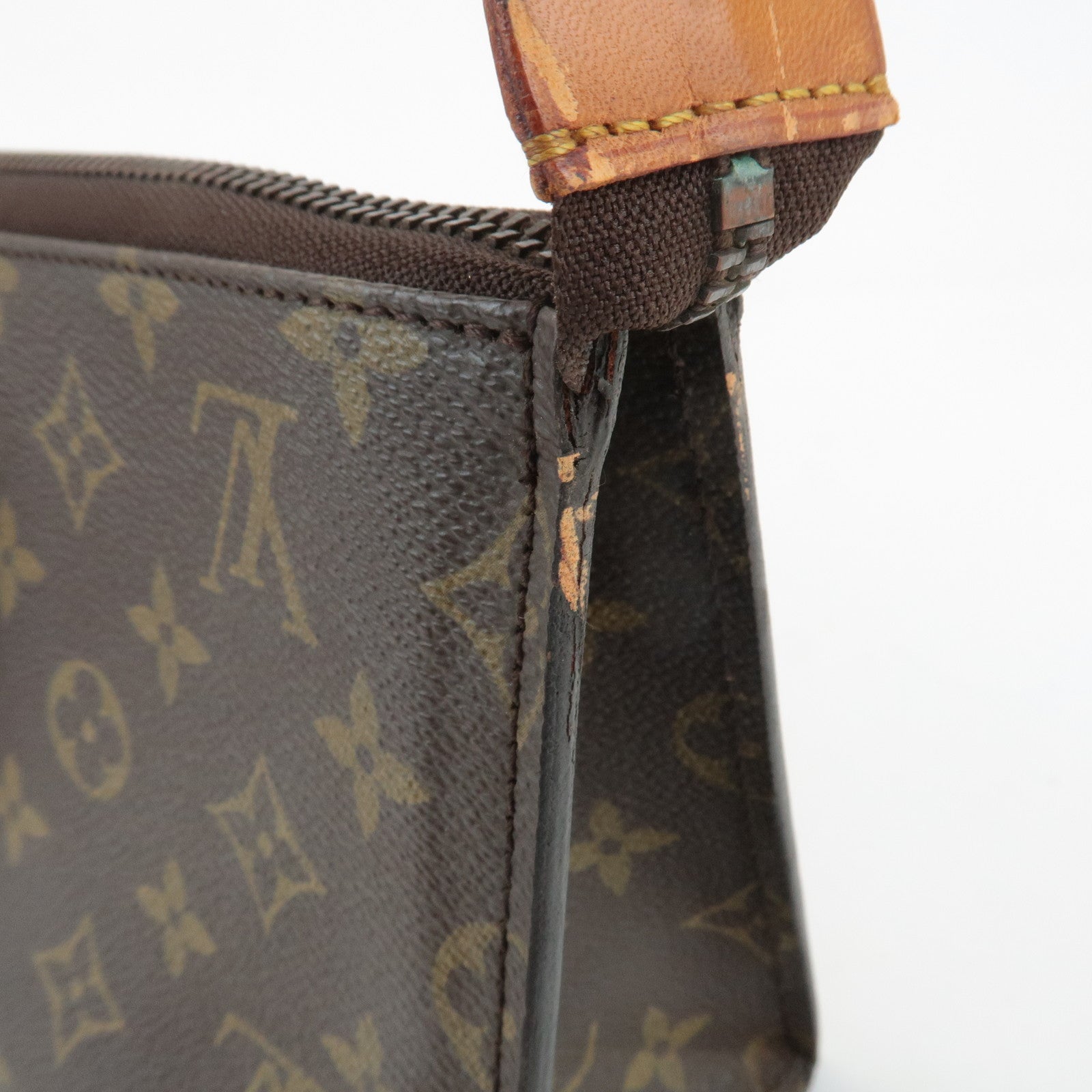 Louis Vuitton Monogram Sac Triangle Hand Bag Brown M51360 Used