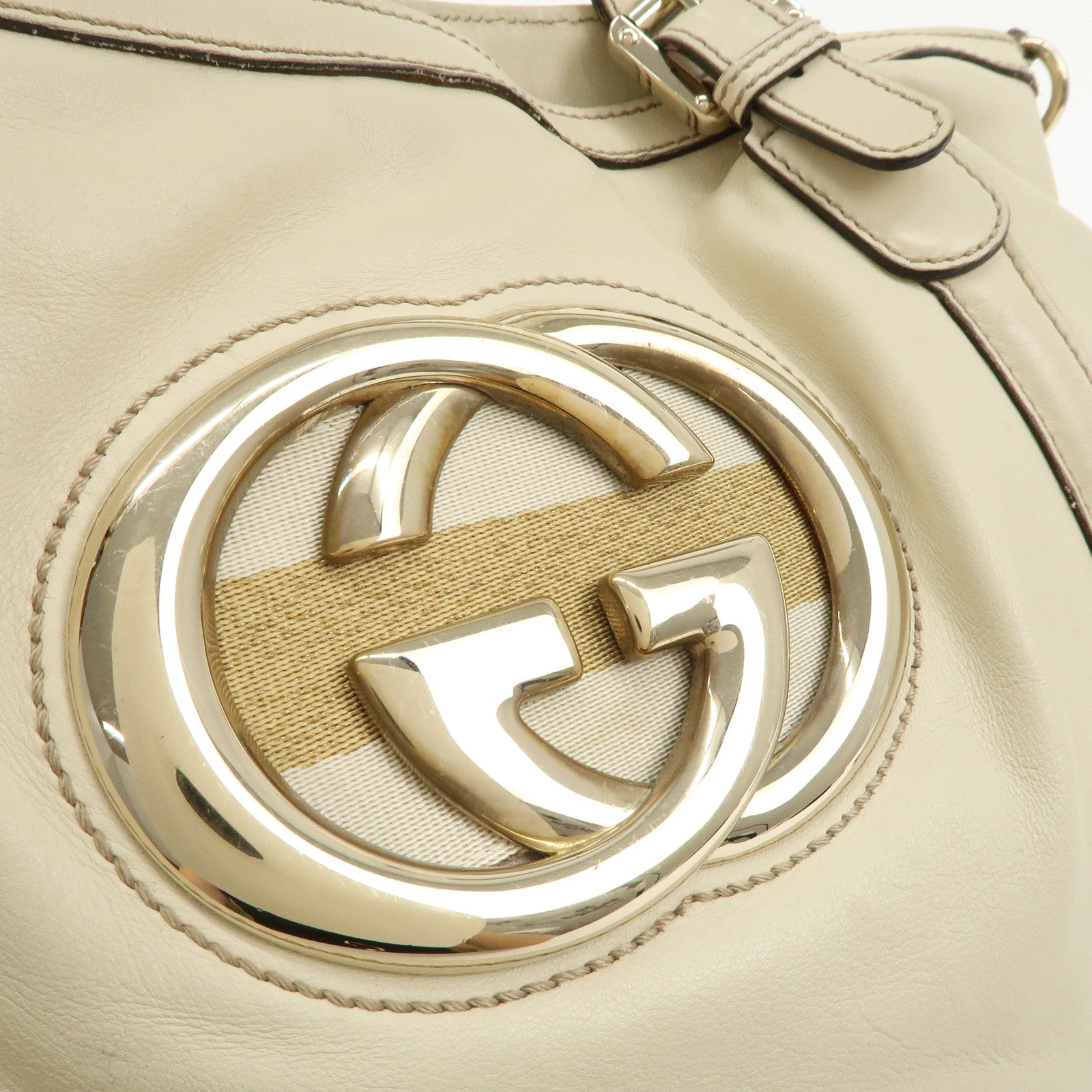 GUCCI Sherry Interlocking G Leather 2Way Shoulder Bag 162886