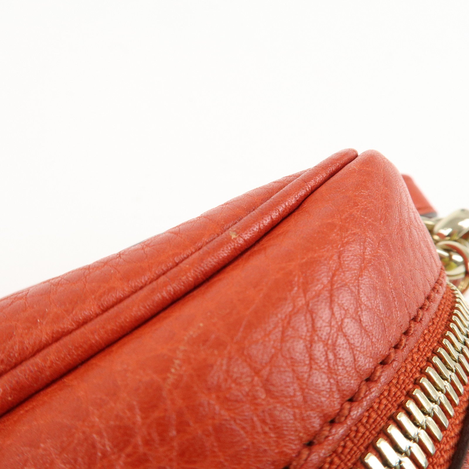 GUCCI SOHO Small Disco Leather Shoulder Bag Orange 308364 Used
