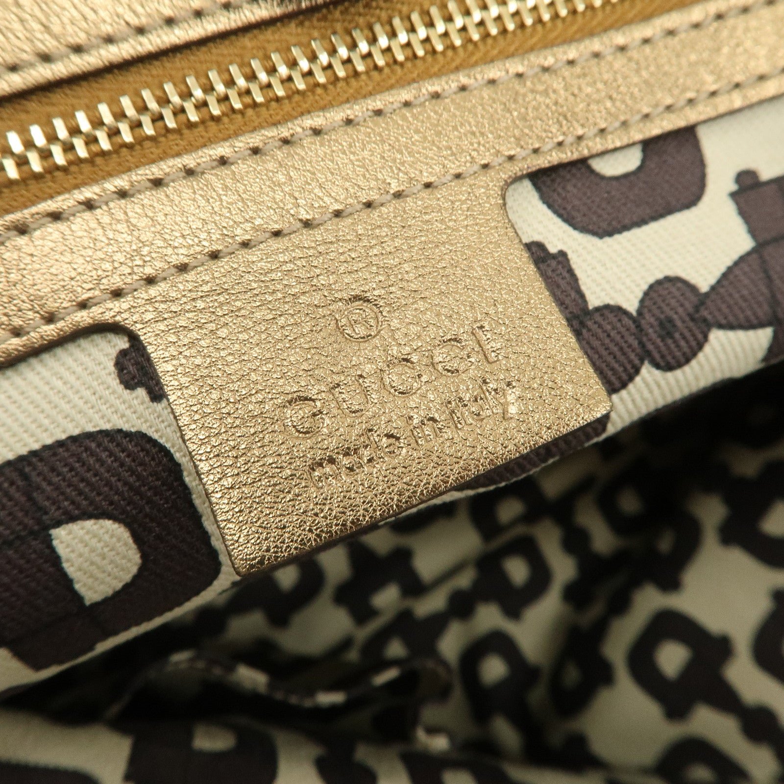 GUCCI Sherry GG Canvas Leather Tote Bag Beige Gold 137396 Used