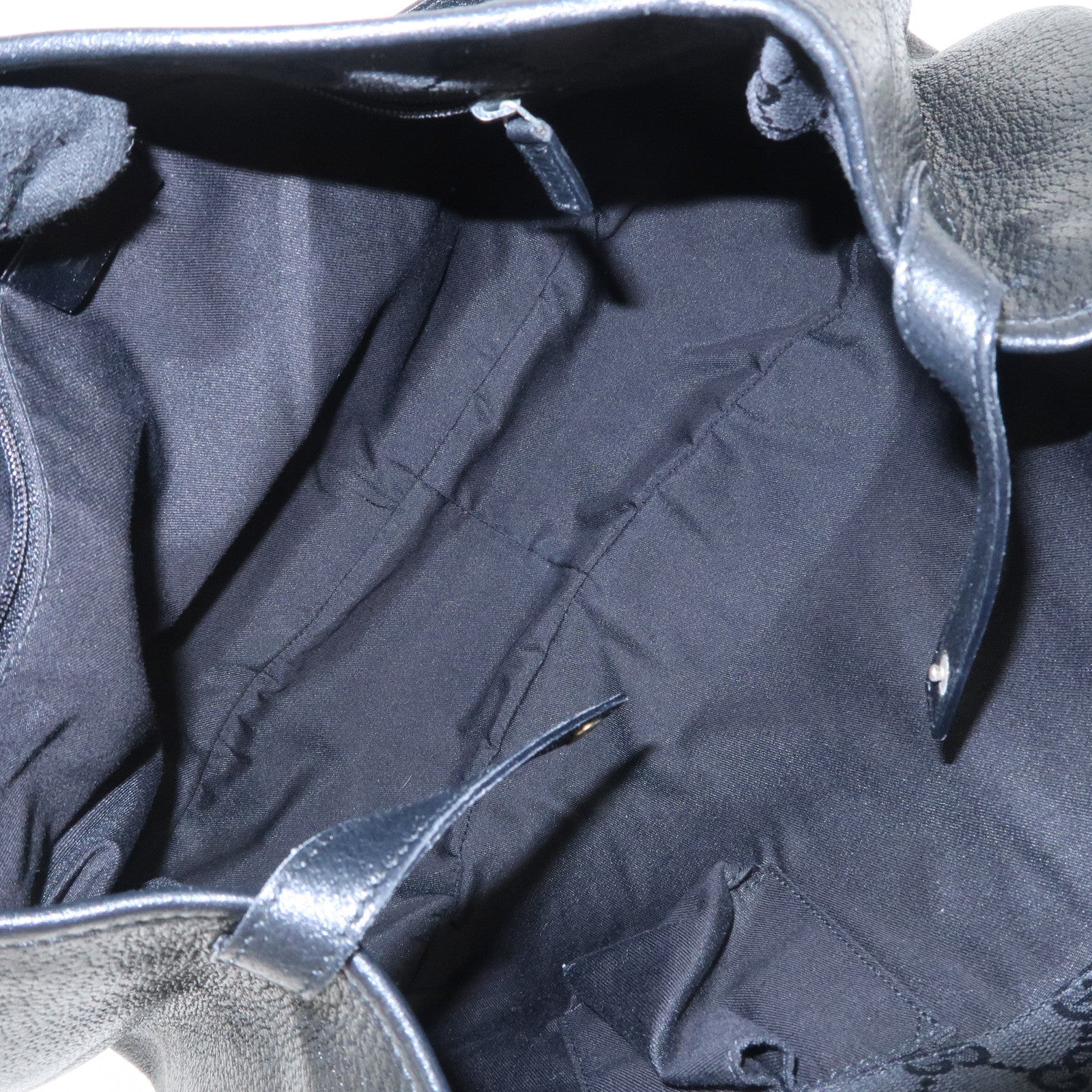 GUCCI Abbey Leather Tote Bag Hand Bag Black 130736 Used