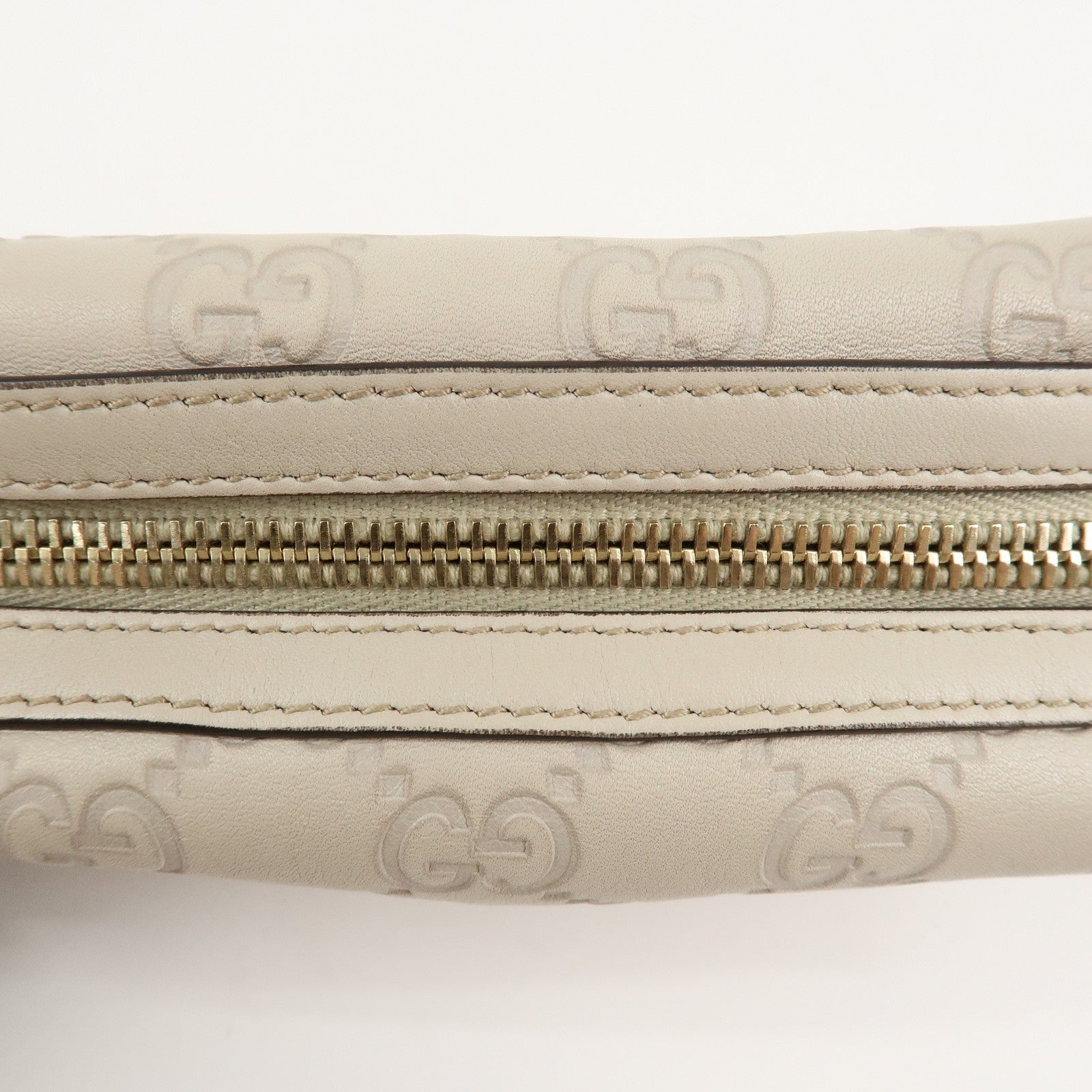 GUCCI Guccissima Leather Pouch Cosmetic Pouch Ivory 153228