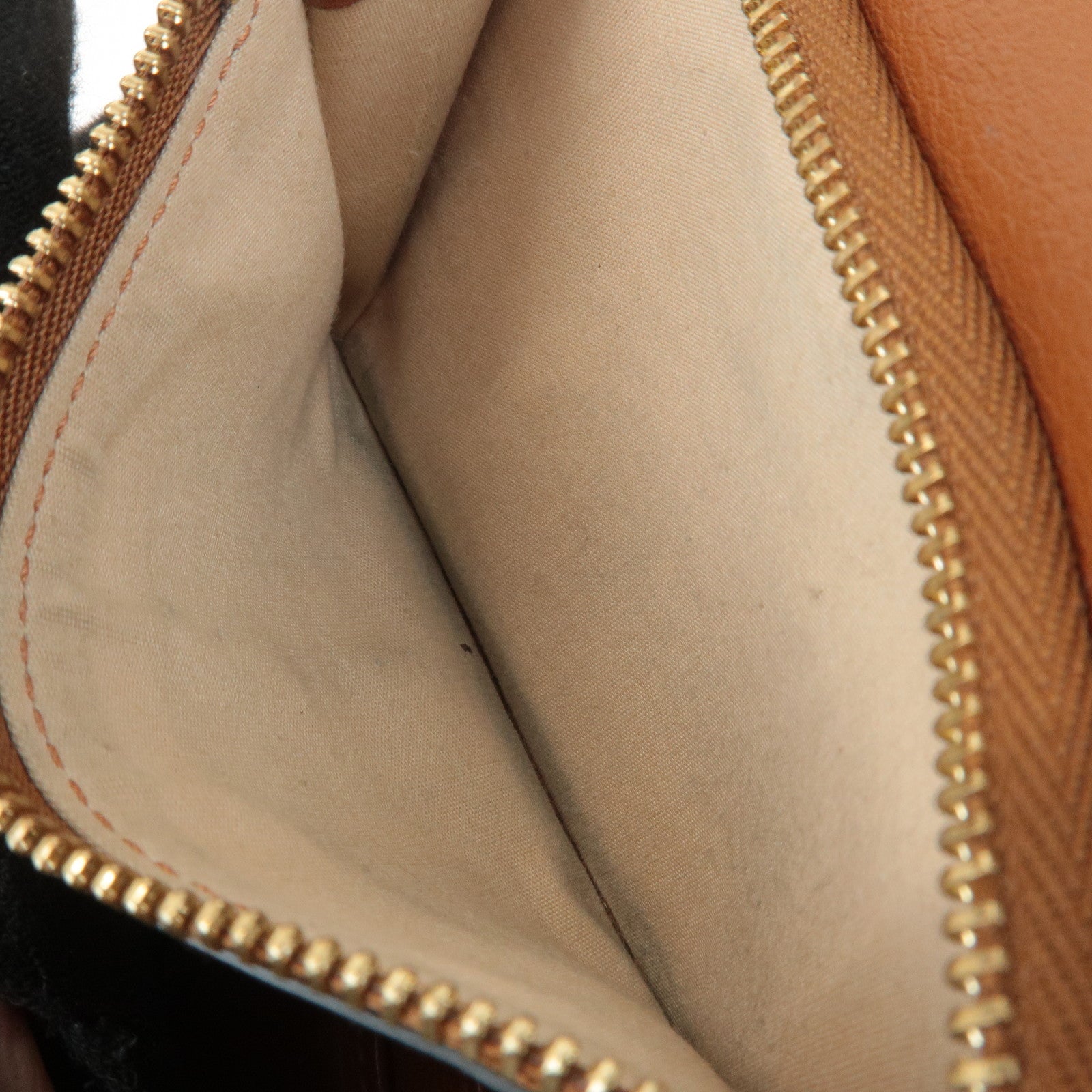 CHLOE Alphabet Leather Small Tri-fold Compact Wallet Brown Used