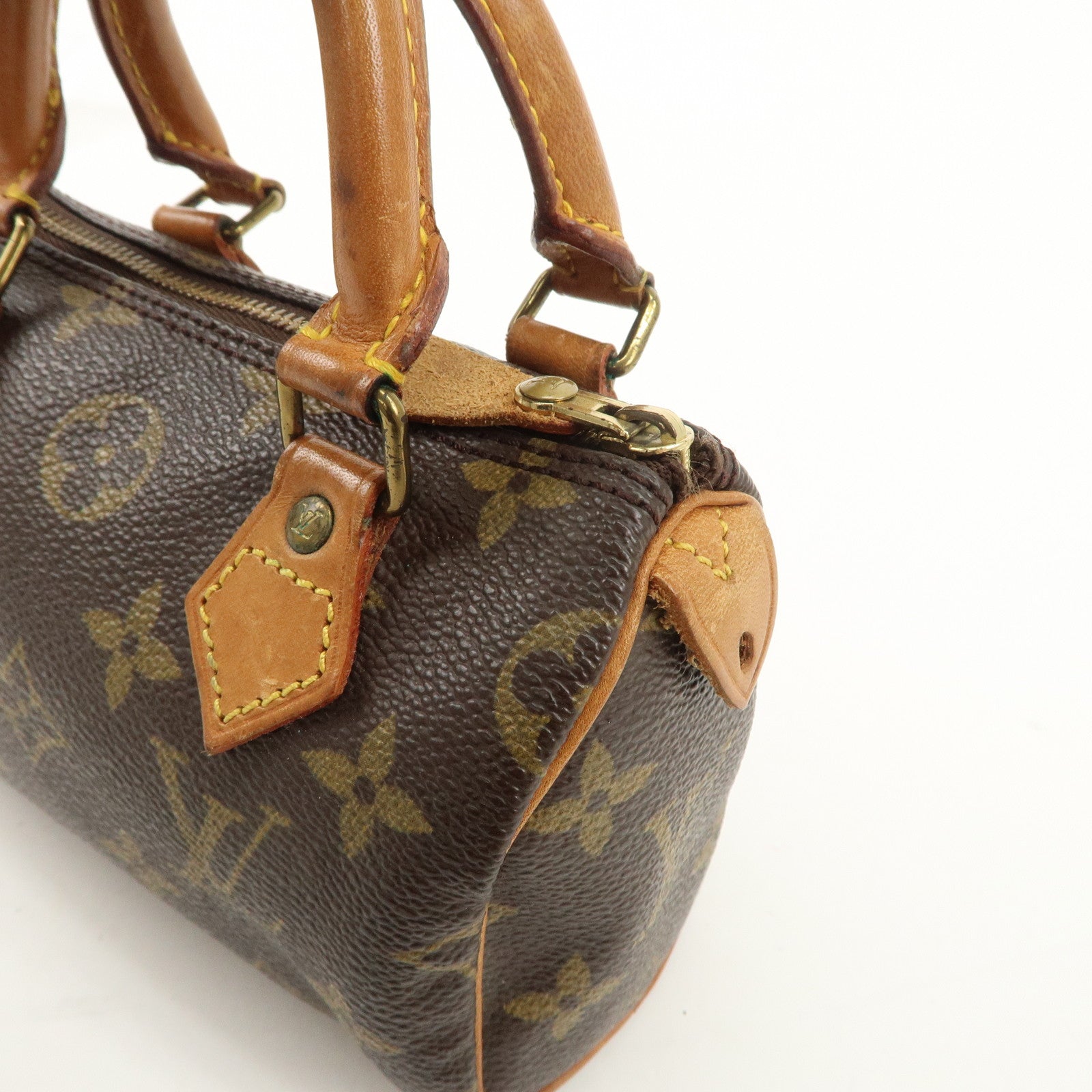 Louis Vuitton Monogram Mini Speedy Hand Bag Brown M41534 Used