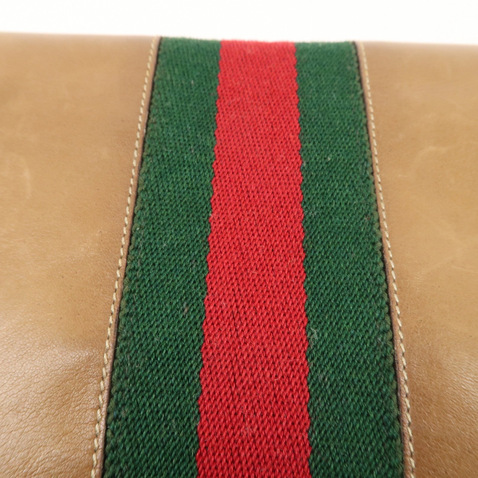 GUCCI Old Gucci Sherry Leather Trifold Wallet Beige