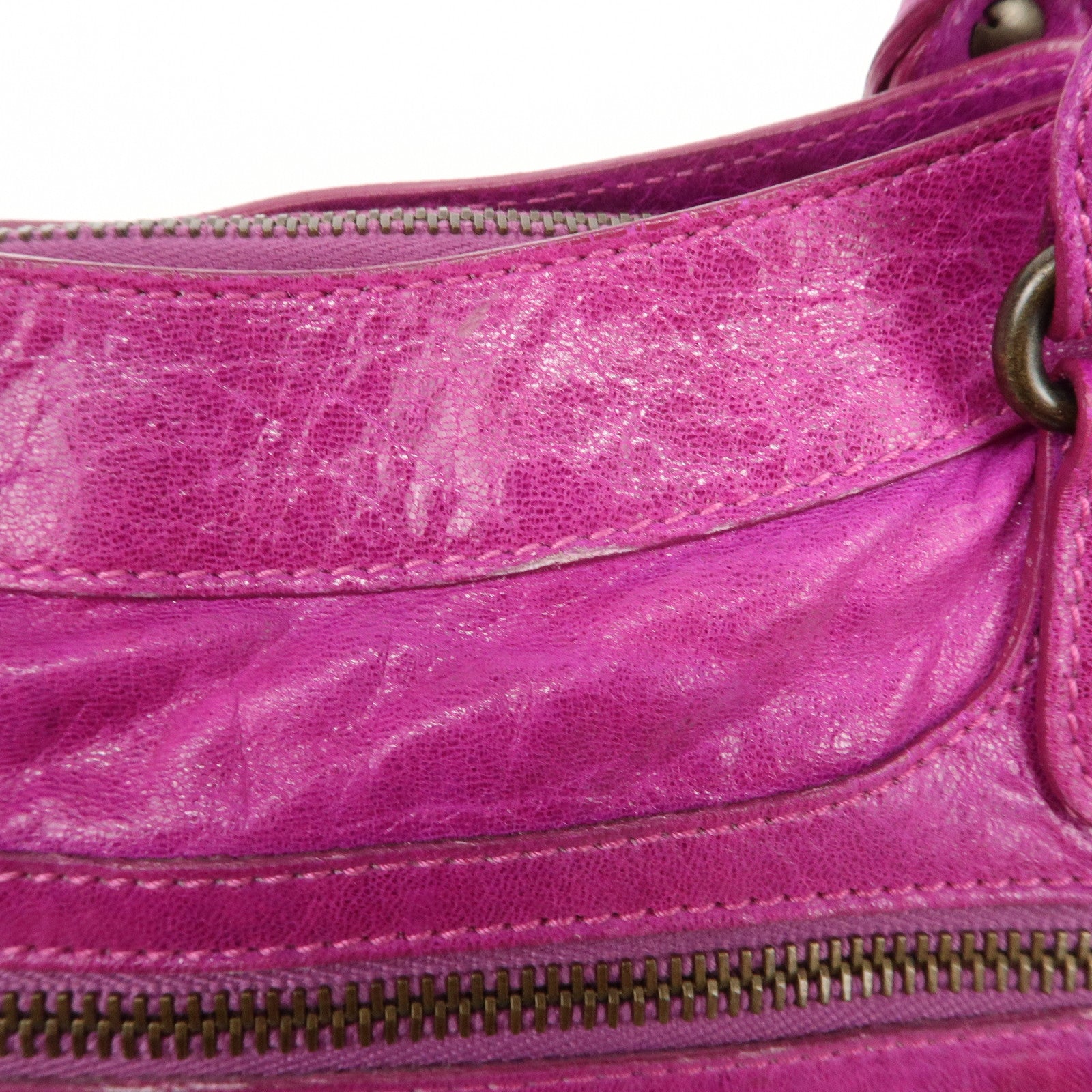 BALENCIAGA The First Leather 2Way Bag Hand Bag Pink 103208 Used
