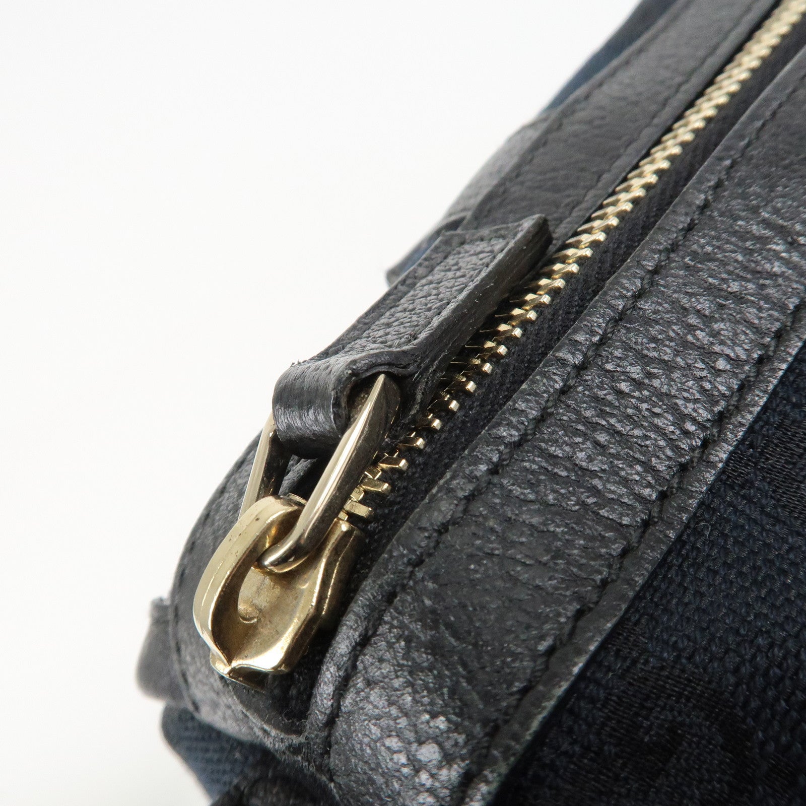 GUCCI Abbey GG Canvas Leather Mini Boston Bag Black 130942 Used