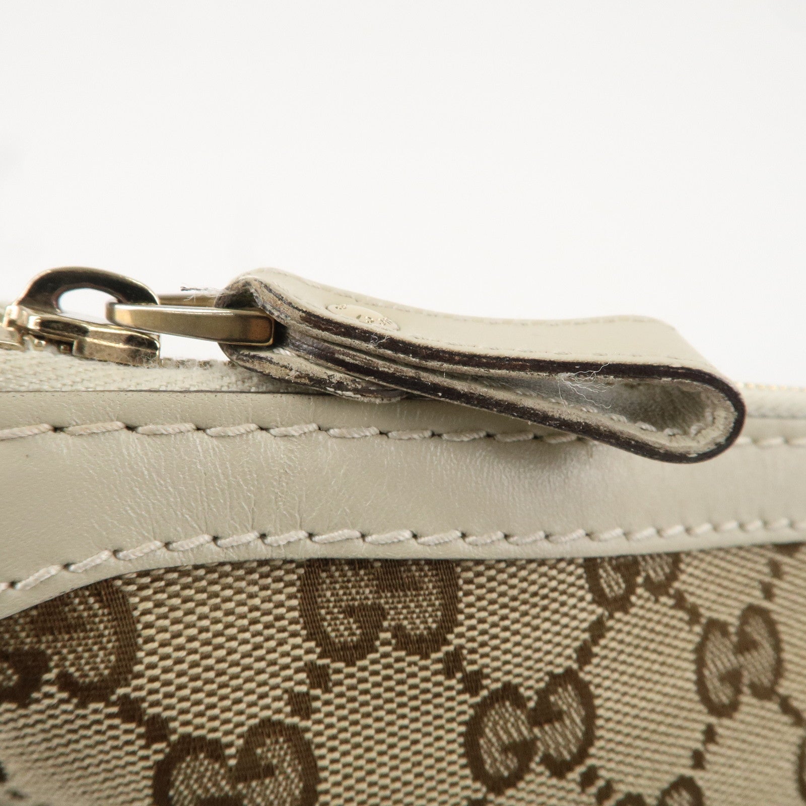 GUCCI Lovely GG Canvas Leather Shoulder Bag Ivory Beige 257072