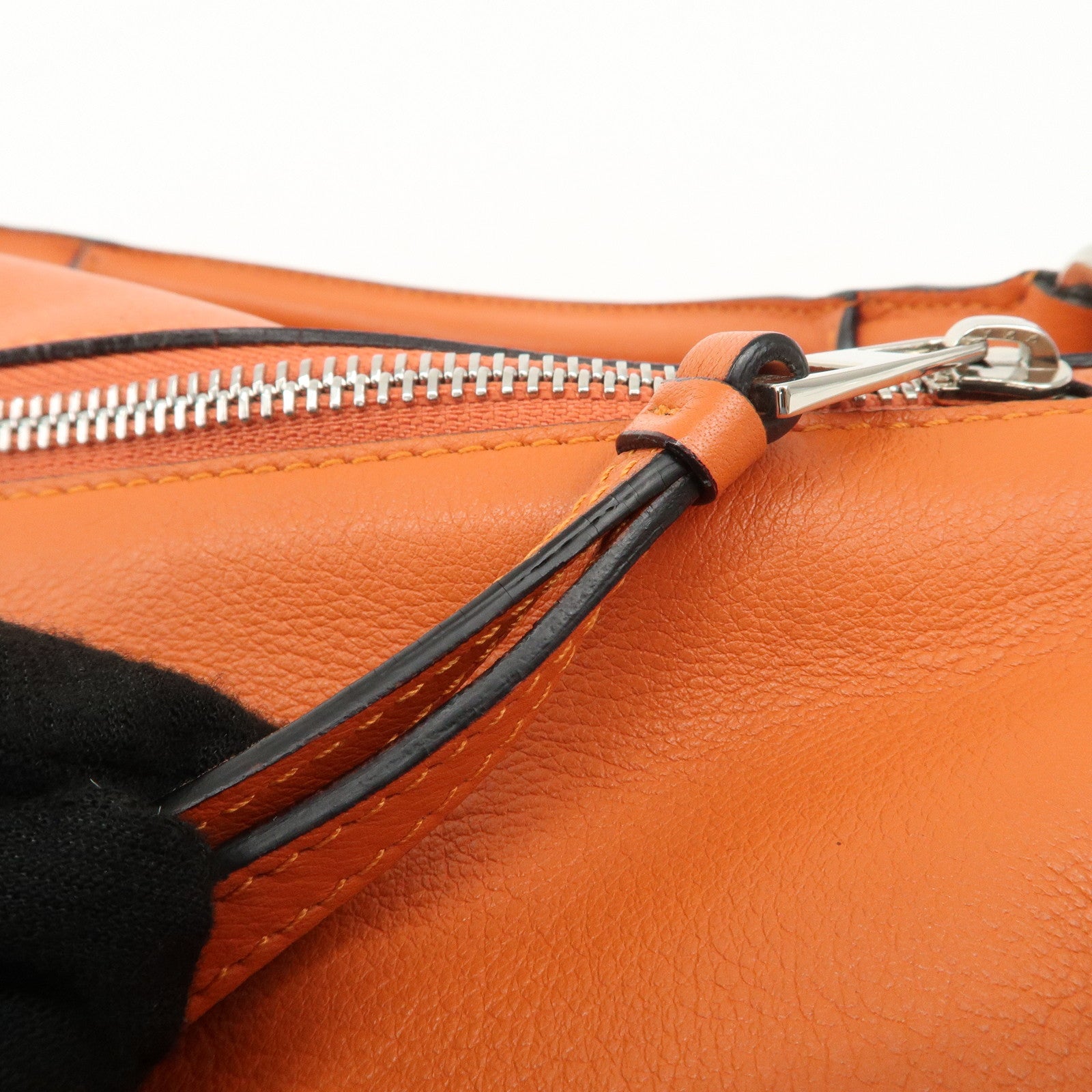 LOEWE Leather Puzzle Bag Small Hand Bag Orange Used