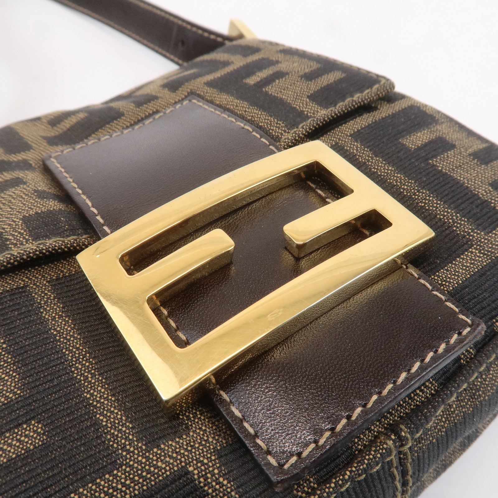 FENDI Zucca Canvas Leather Mini Mamma Bucket 222826571.089