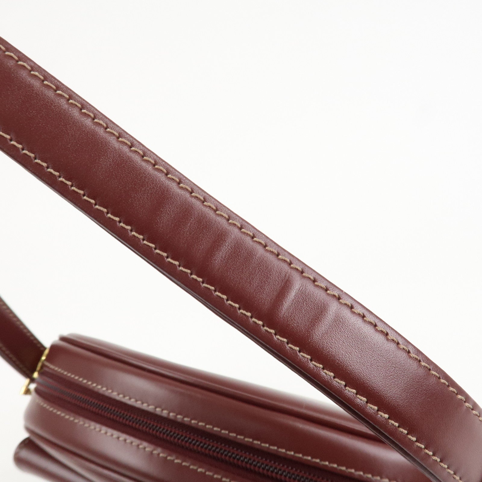 Cartier Must Line Calf Leather Shoulder Bag Burgundy