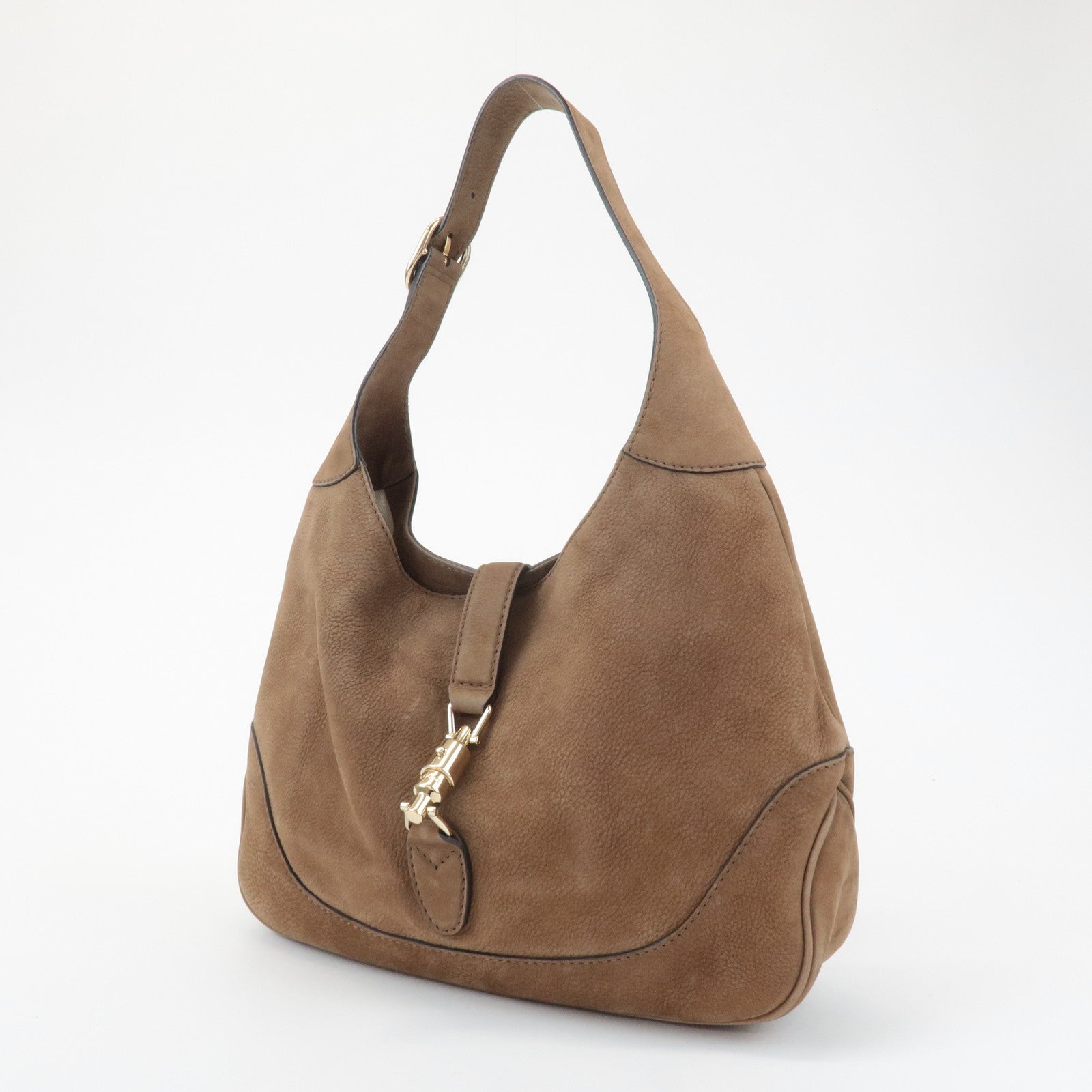 GUCCI New Jackie Leather Shoulder Bag Hand Bag Brown 277520 Used