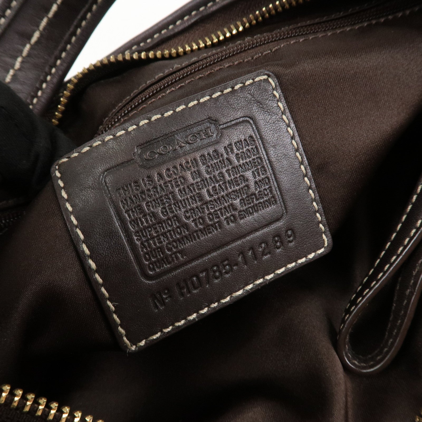 COACH Set Of 2 Canvas Leather Shoulder Bag Hand Bag Brown Beige