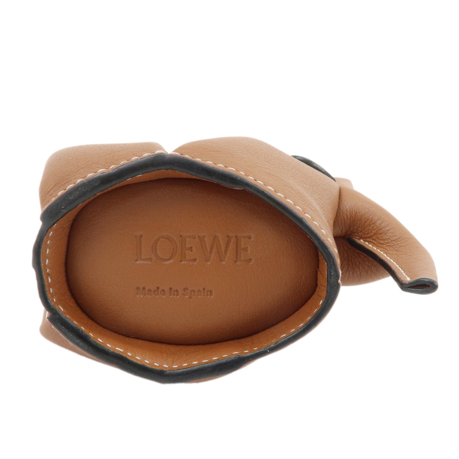 LOEWE Calf Leather Elephant Coin Case Coin Purse Brown