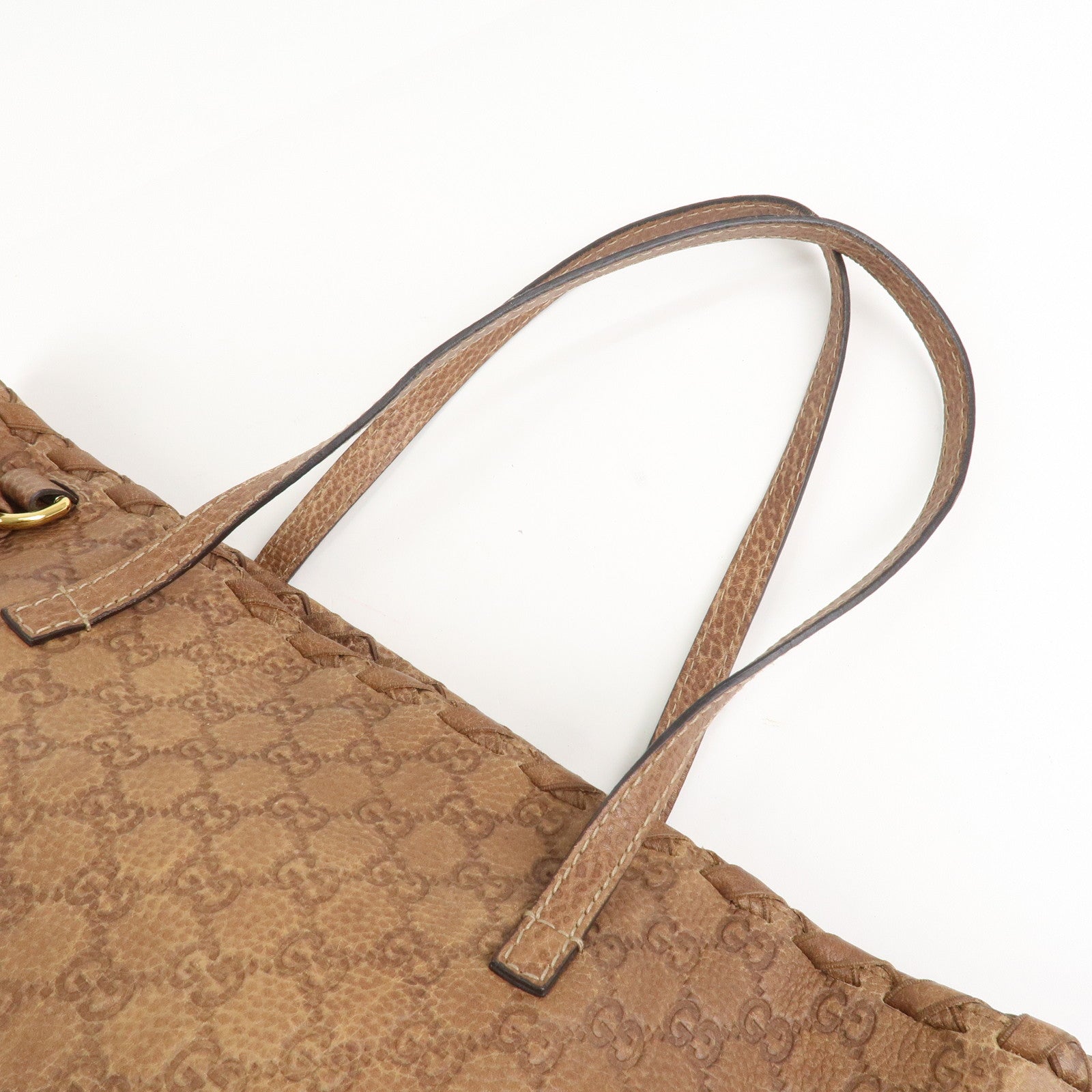 GUCCI Bamboo Guccissima Leather Tote Bag Brown Tassel 218780 Used