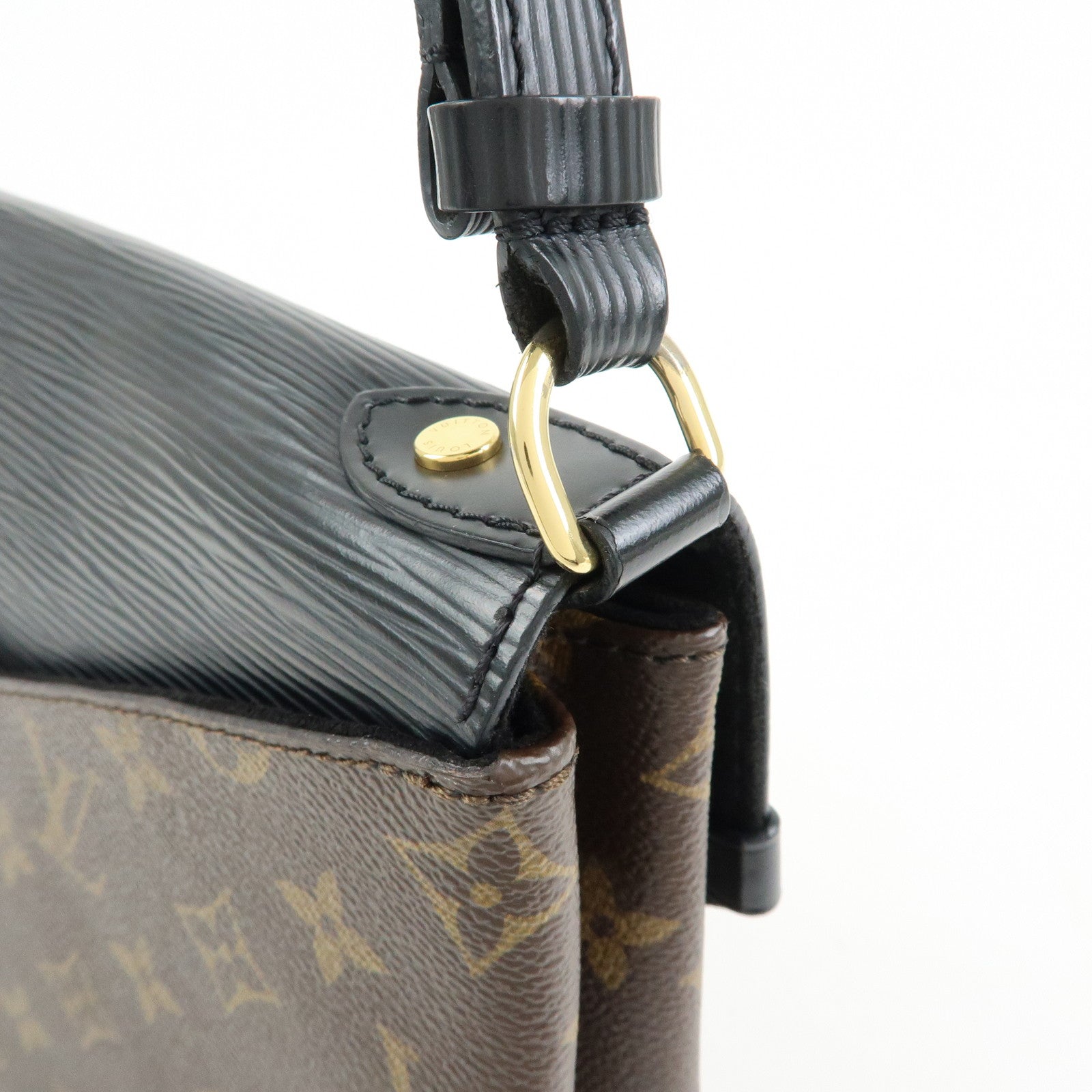 Louis Vuitton Monogram Epi Saint Michel Shoulder Brown Noir M44030
