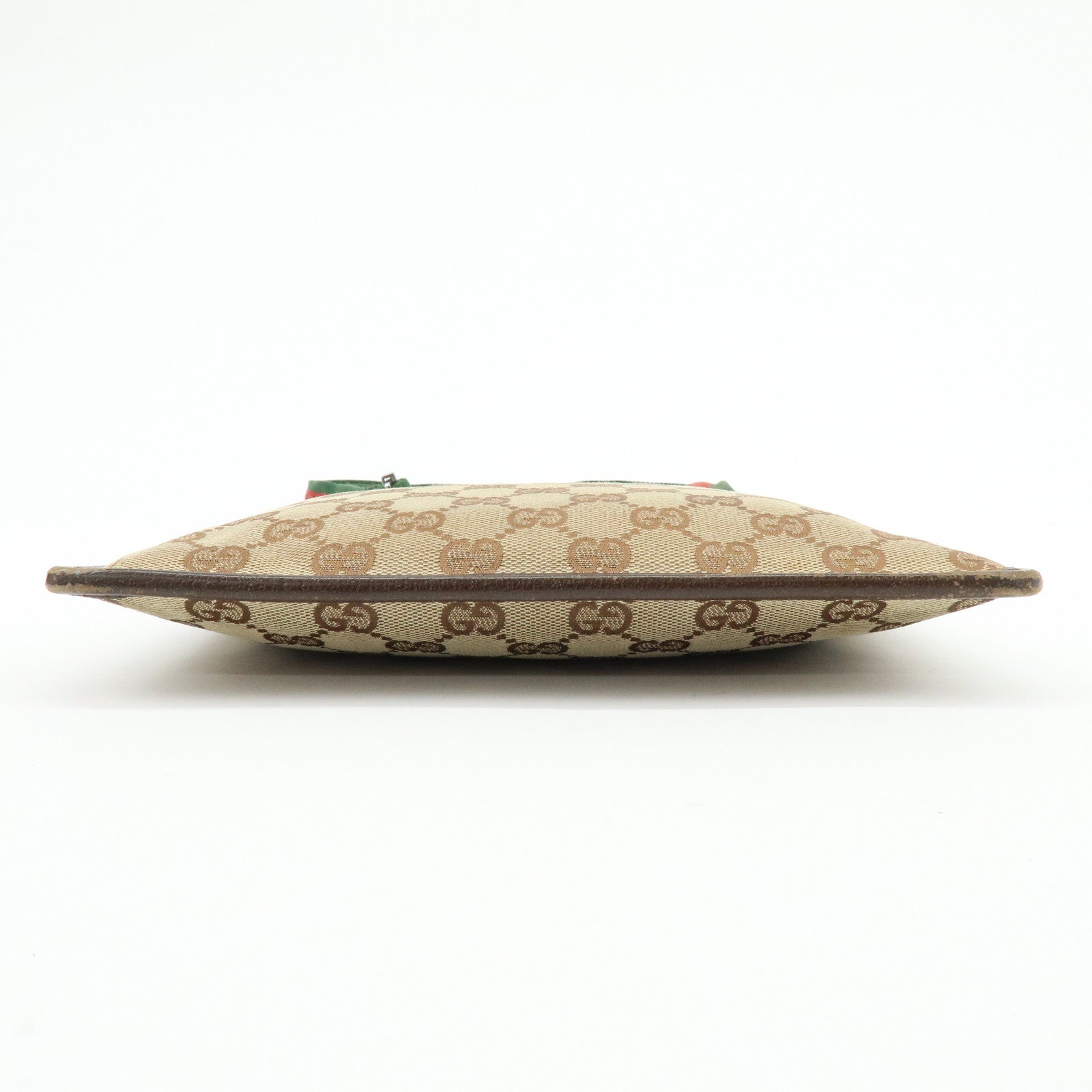 GUCCI Sherry GG Canvas Leather Shoulder Crossbody Bag Brown 27639