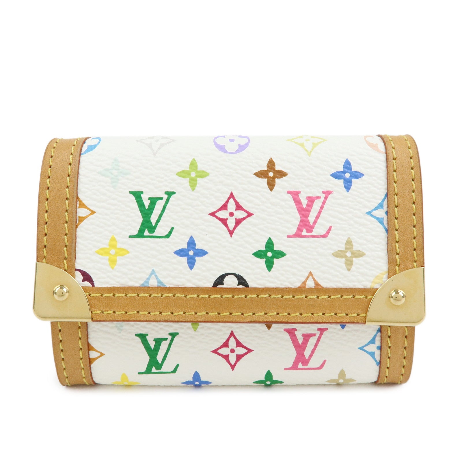 Louis Vuitton Monogram Porte Monnaie Plat Coin Case Blanc M92657