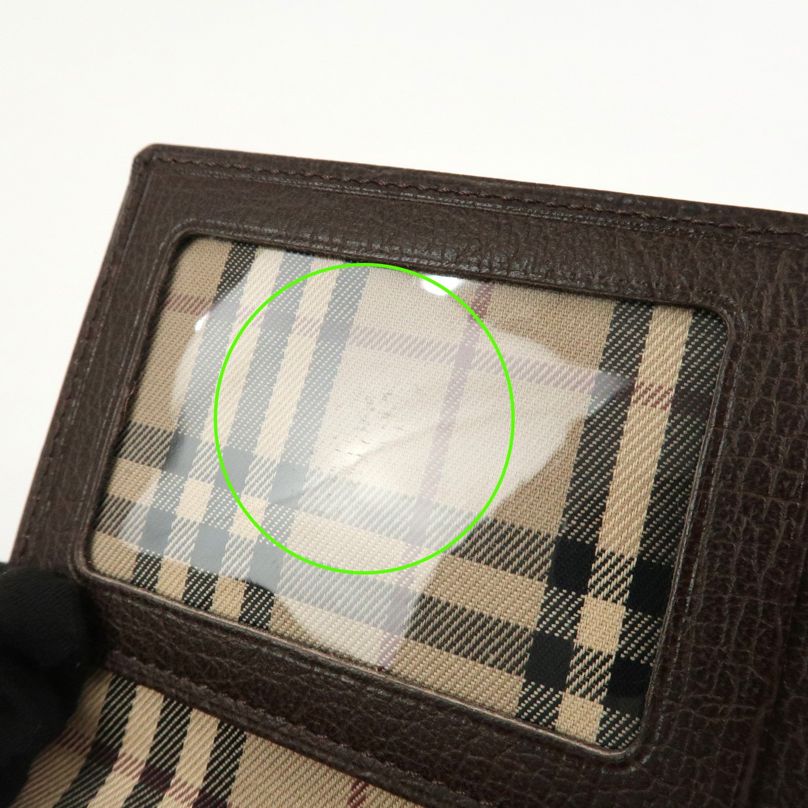 BURBERRY Calf Leather Card Case Card Holder Fragment Case Brown