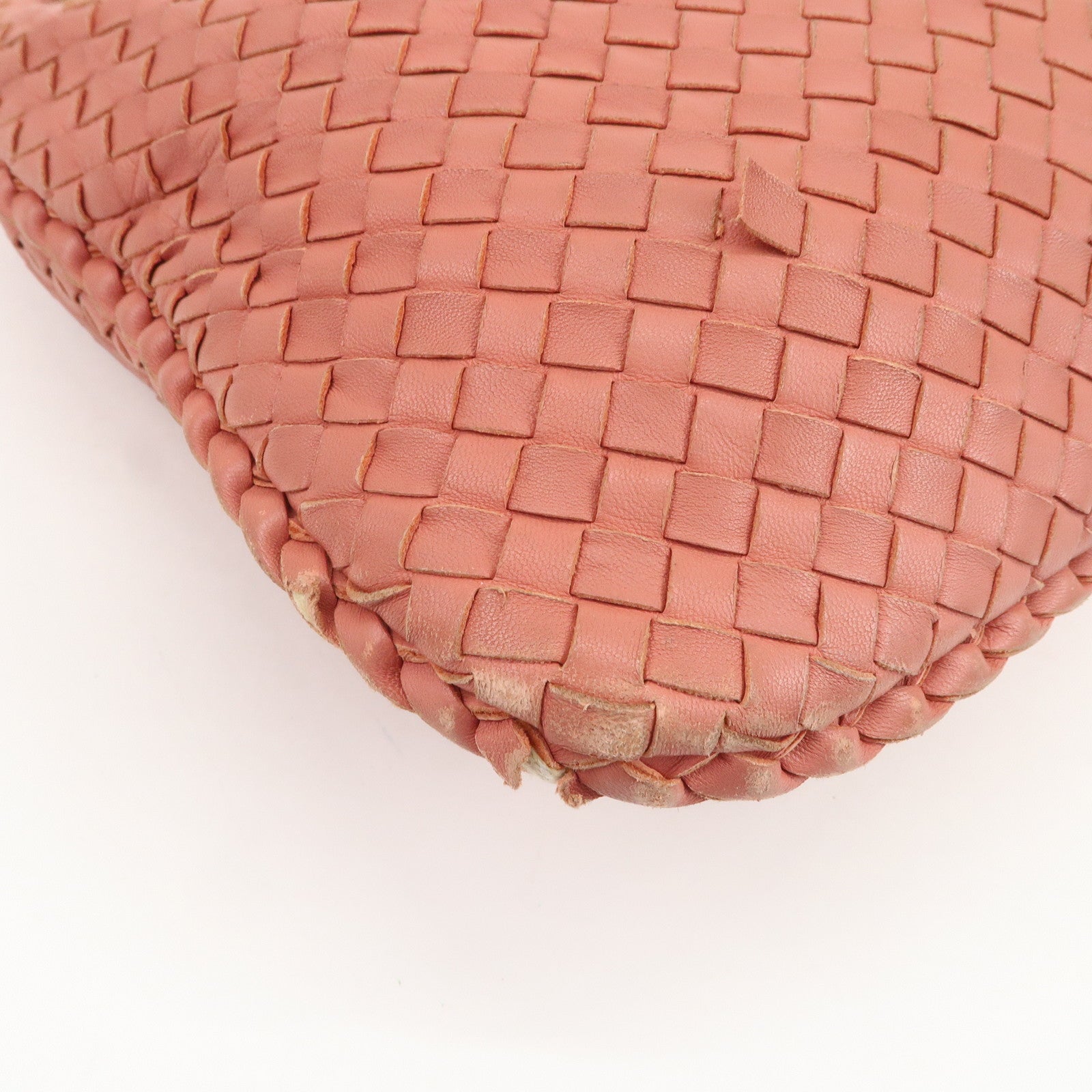 BOTTEGA VENETA Intrecciato Leather Shoulder Bag Hand Bag Pink