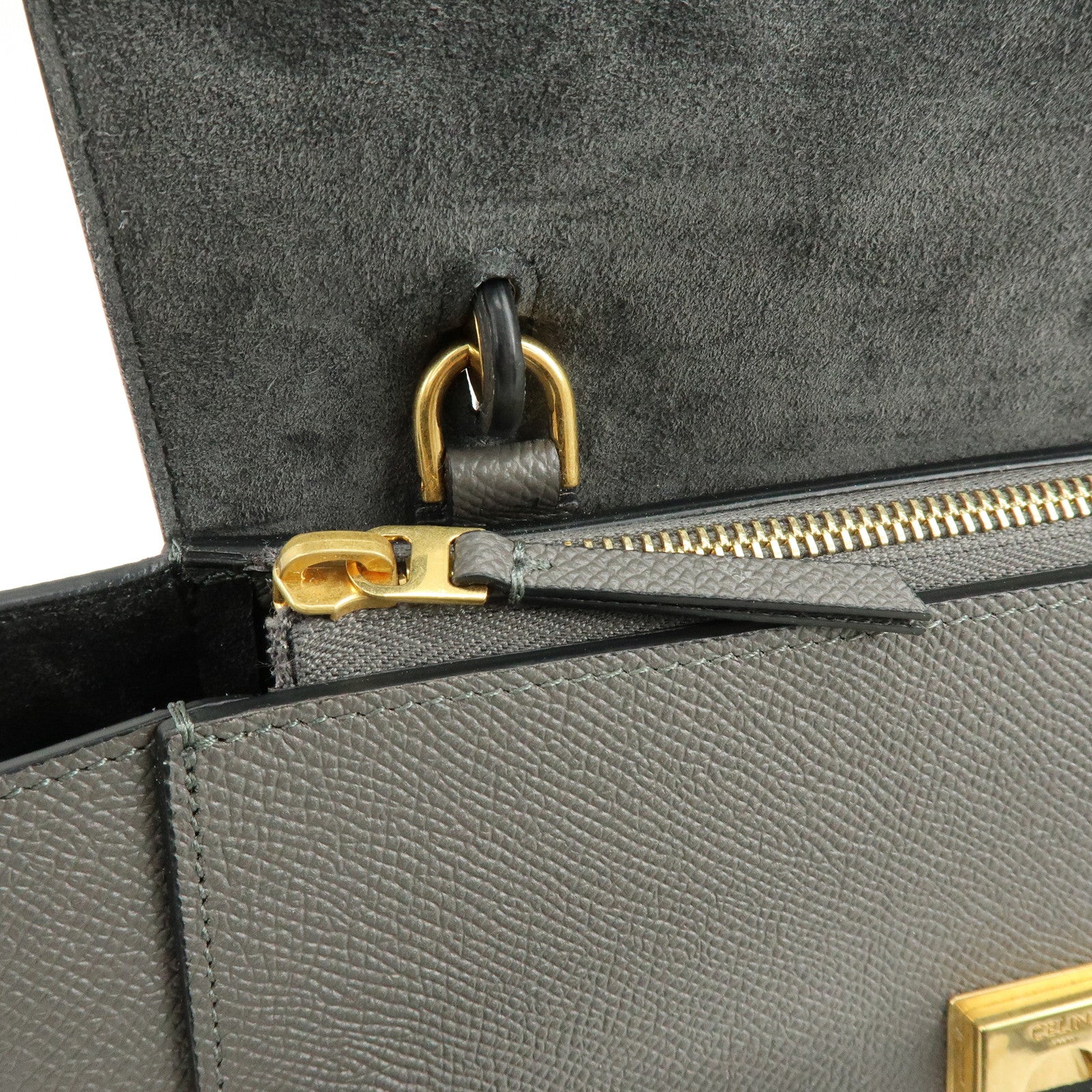 CELINE Belt Bag Leather 2Way Bag Shoulder Bag Hand Bag Gray