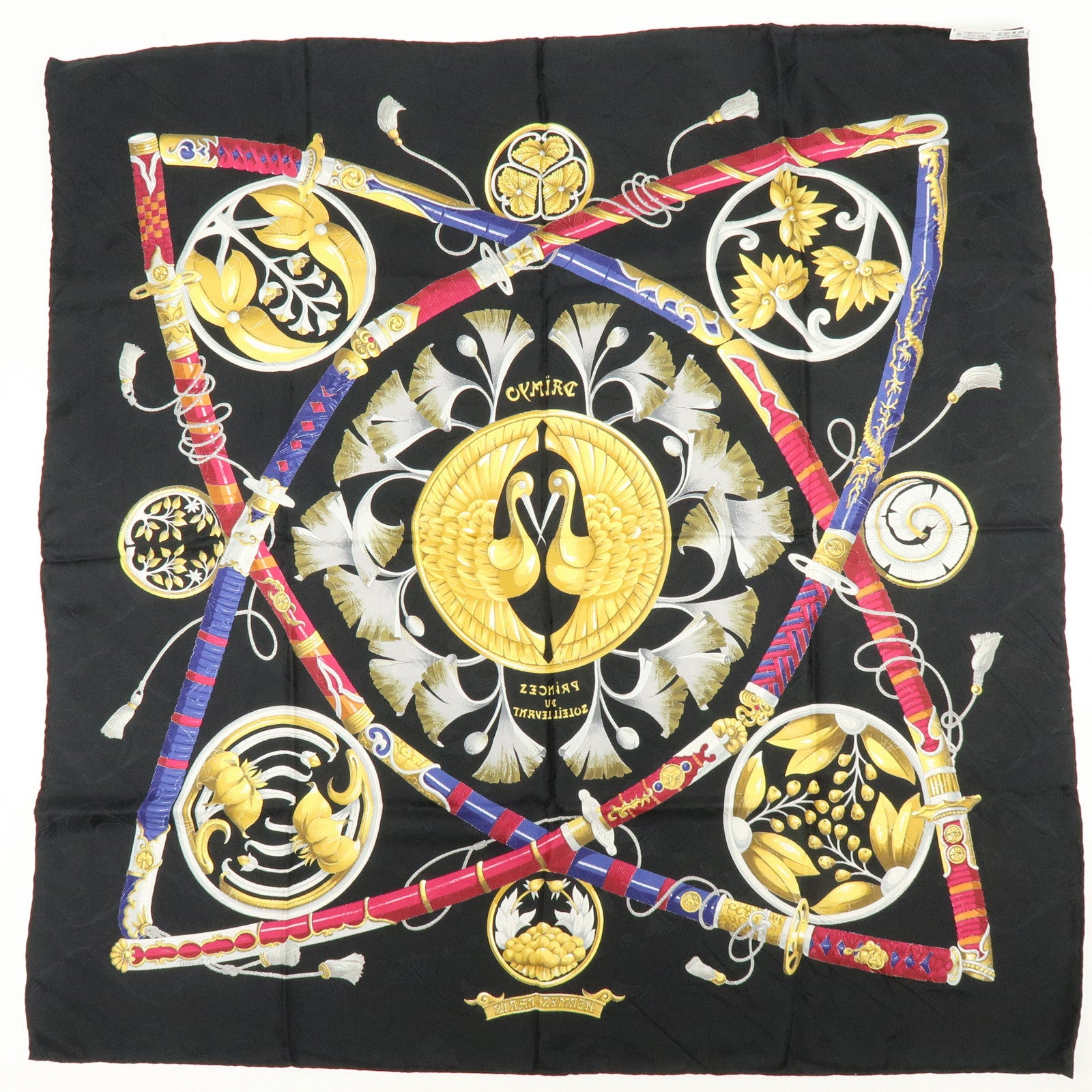 HERMES Carre 90 Silk 100% Scarf DAIMYO PRINCES DU SOLEIL LEVANT