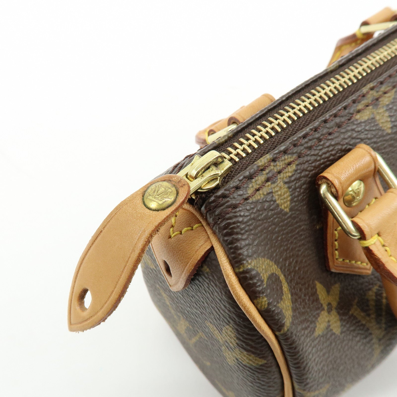 Louis Vuitton Monogram Mini Speedy Hand Bag & Strap Brown M41534