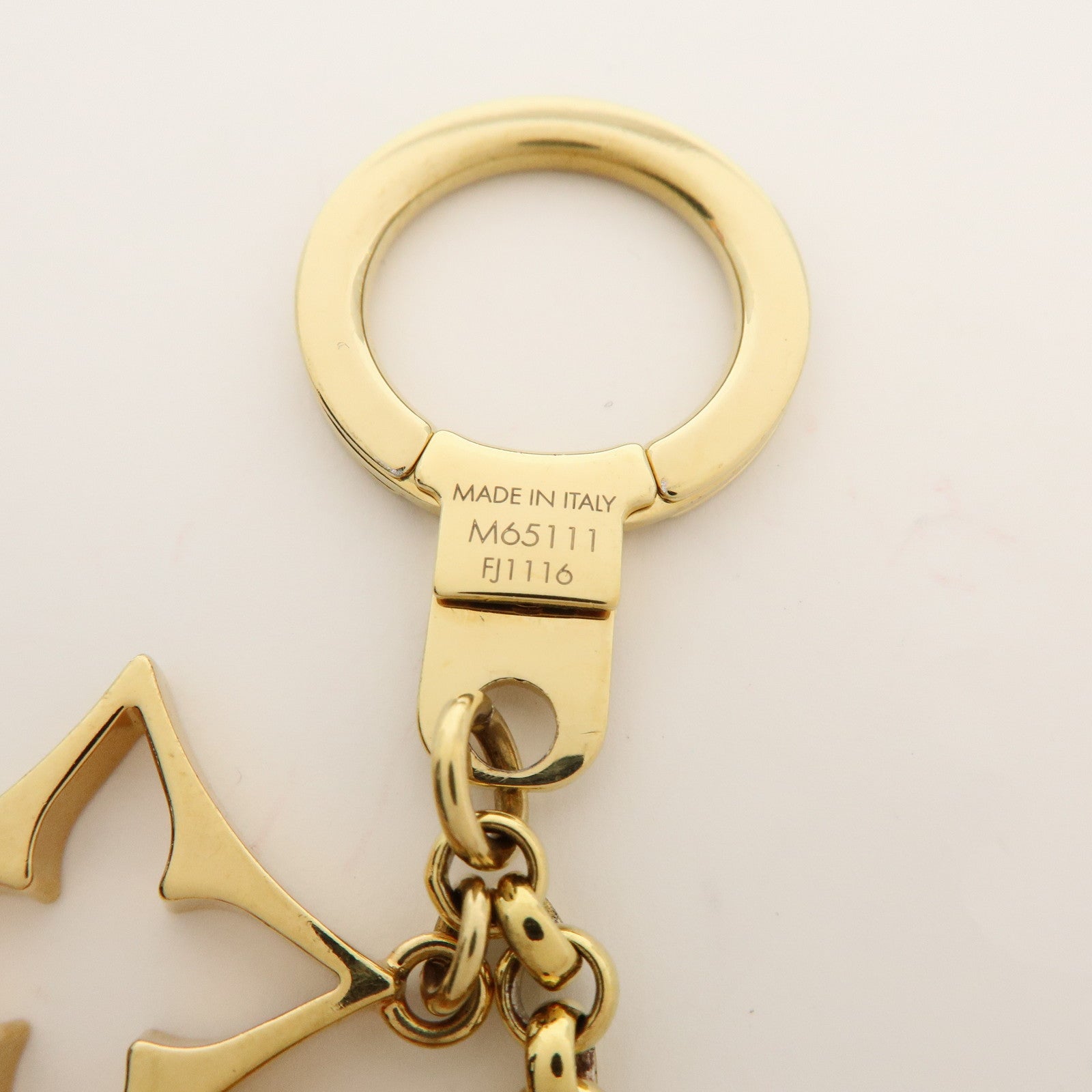 Louis Vuitton Fleur de Monogram Bag Charm Key Chain Gold M65111