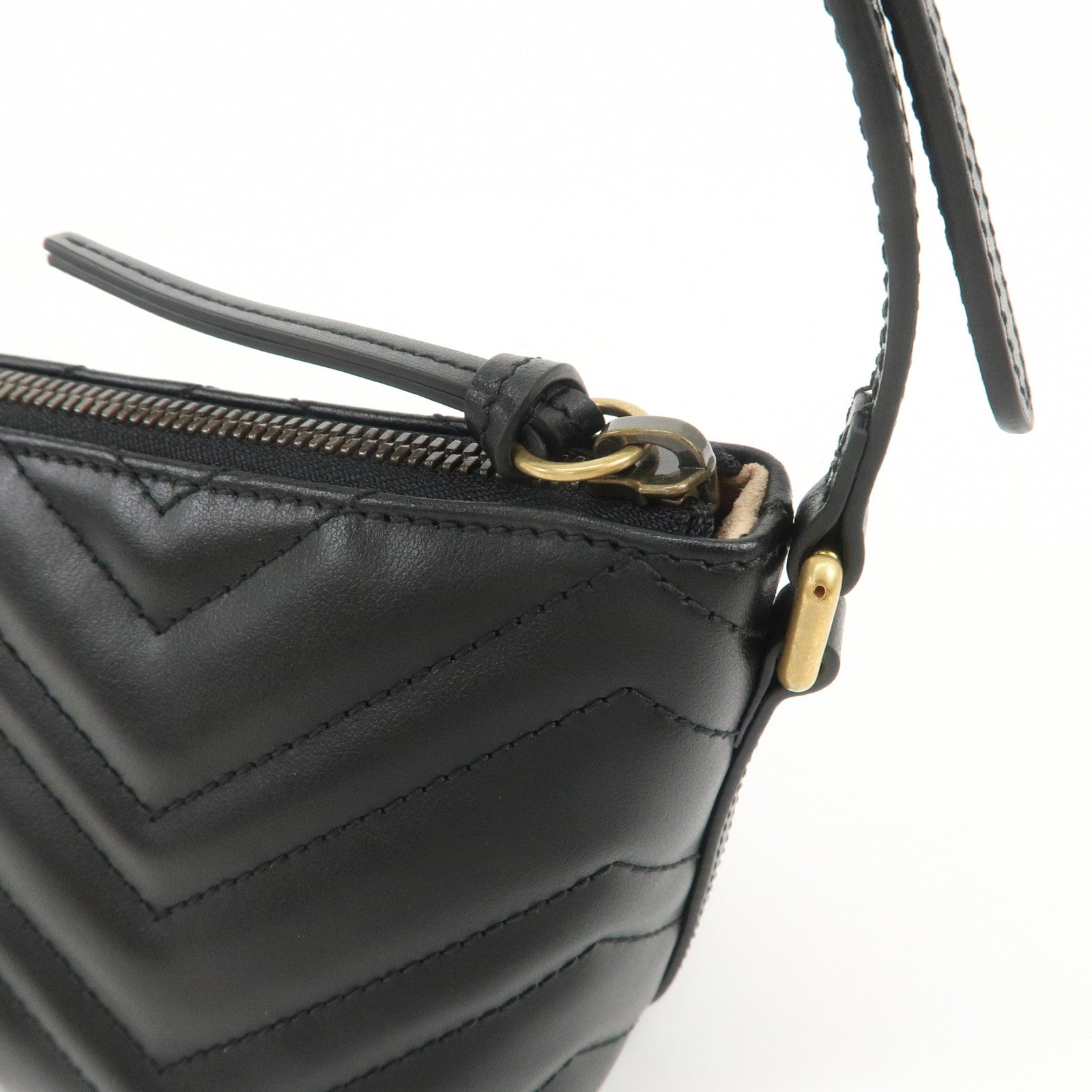 GUCCI Boat Bag GG Marmont Leather Shoulder Bag Hand Bag 739166