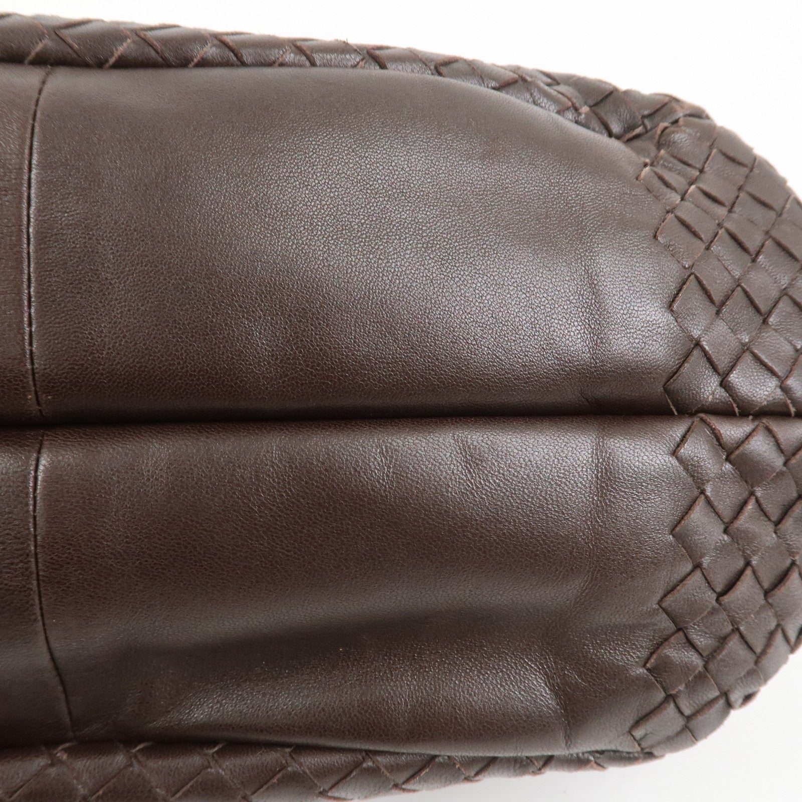 BOTTEGA VENETA Intrecciato Campana Shoulder Bag Brown 125787