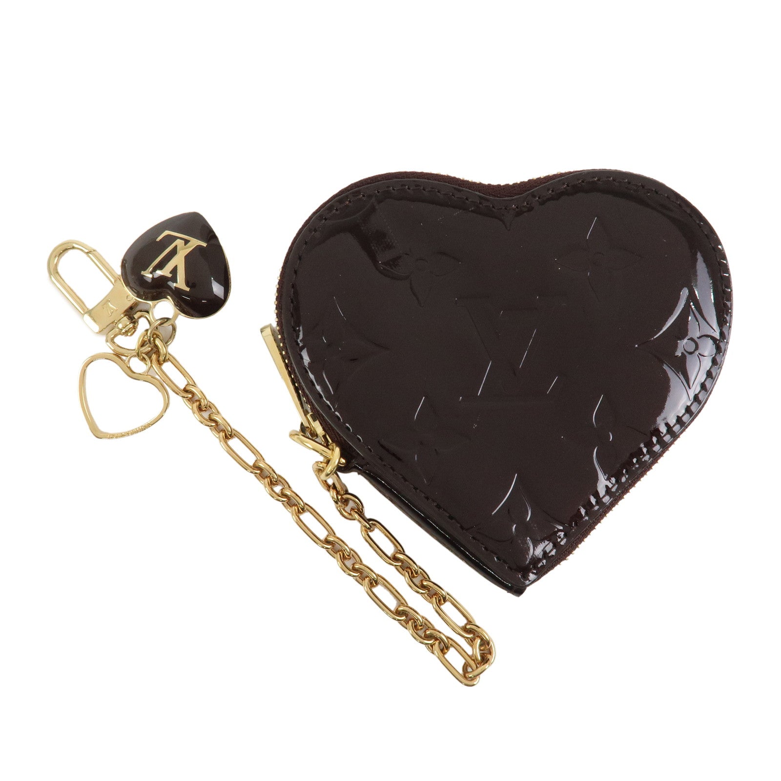 Louis Vuitton Monogram Vernis Porte Monnaie Coeur Amarante M93561