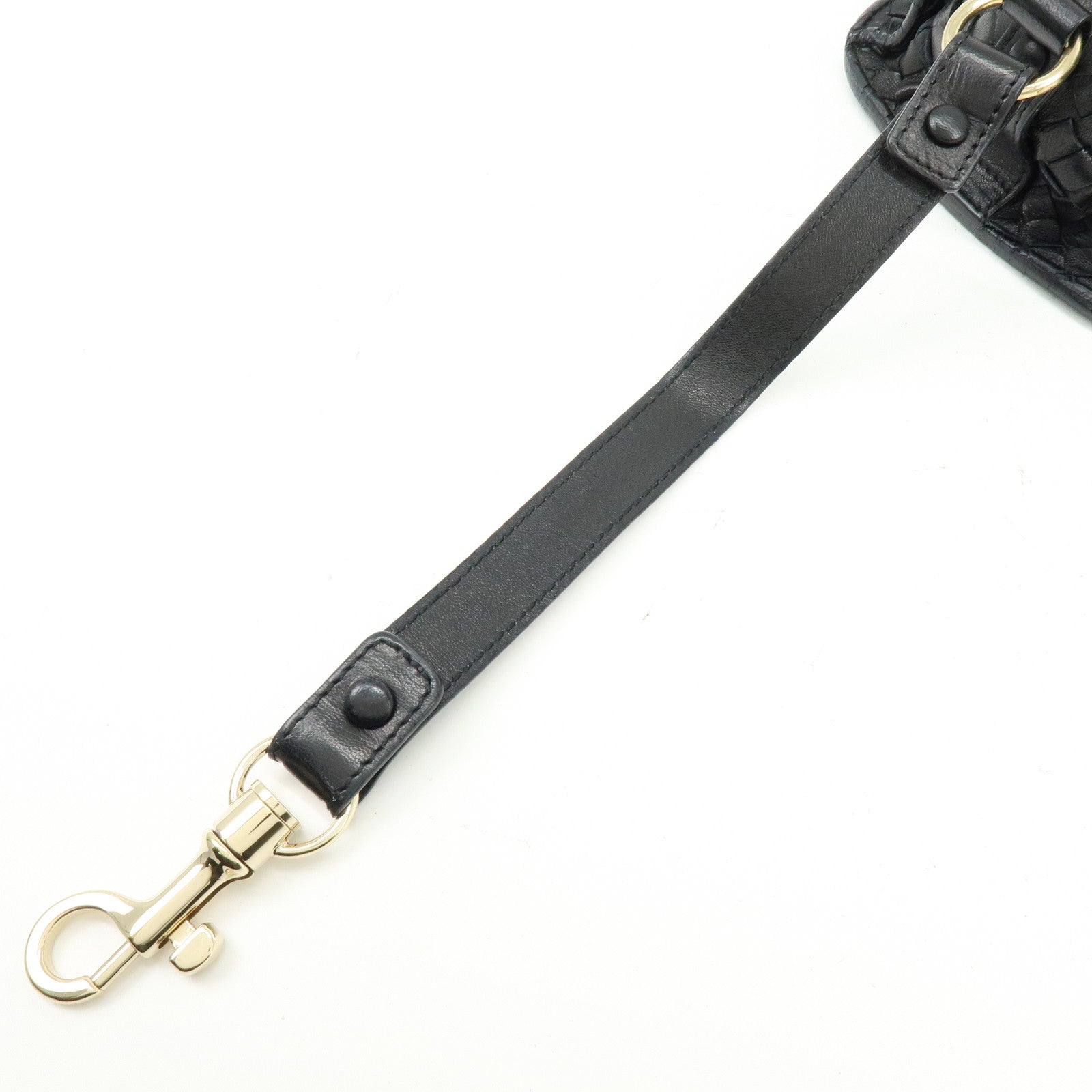 BOTTEGA VENETA  Intrecciato Leather Hand Bag Black 113087