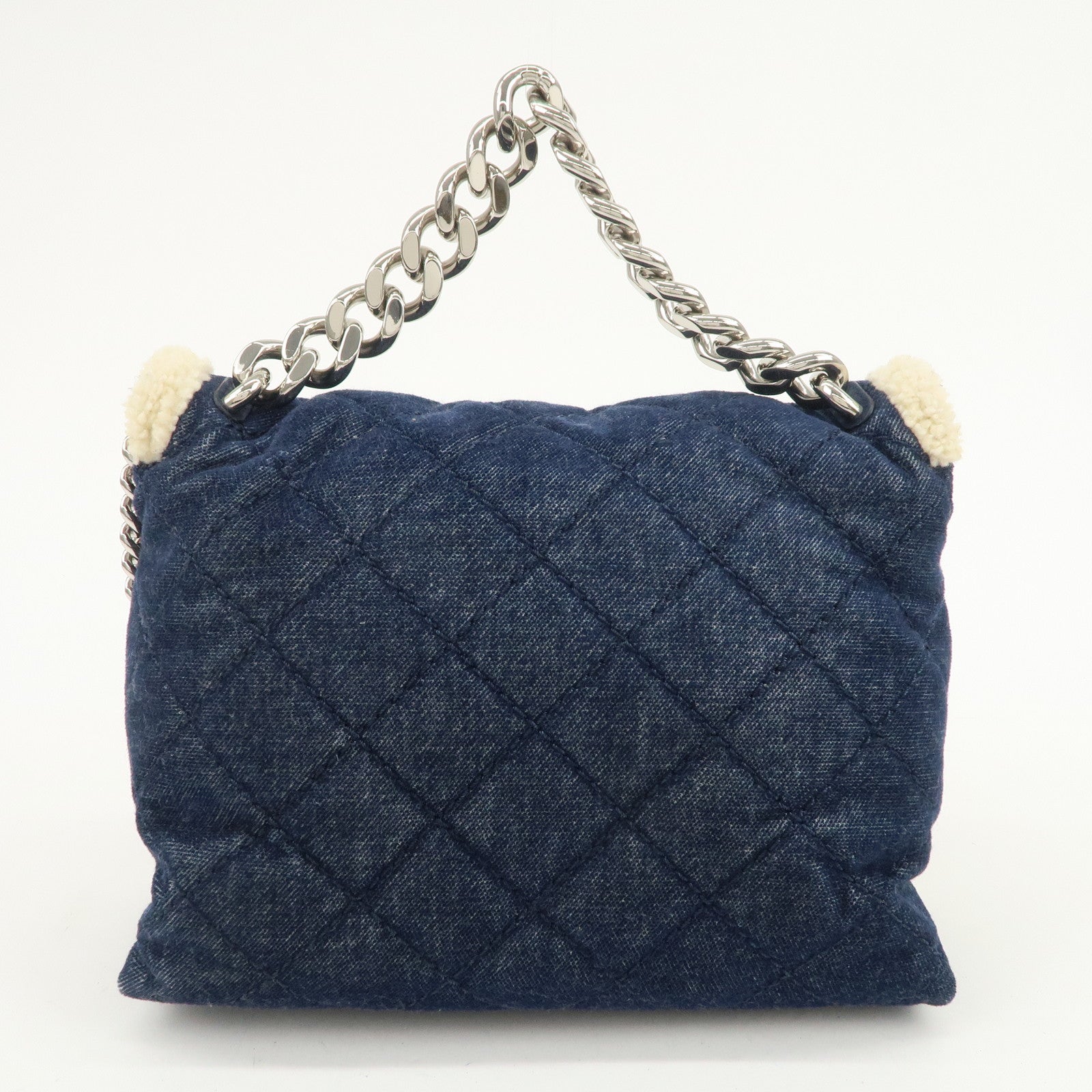 STELLA MCCARTNEY Denim Fur Falabella Shoulder Bag Crossbody Bag