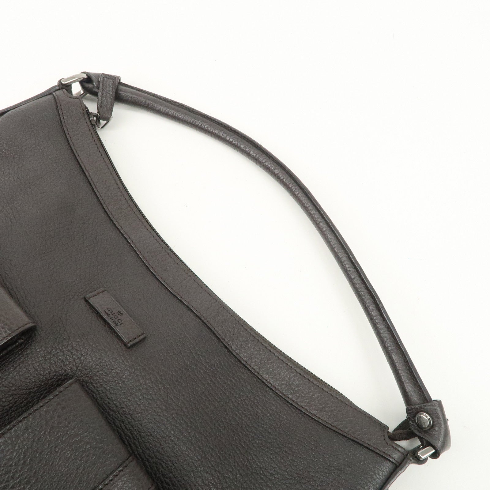 GUCCI Abbey Leather Shoulder Bag Hand Bag Dark Brown 293581 Used