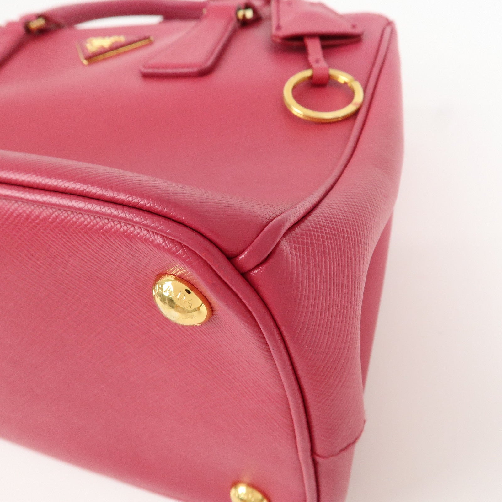 PRADA Saffiano Leather Galleria 2Way Hand Shoulder Bag Pink 1BA863