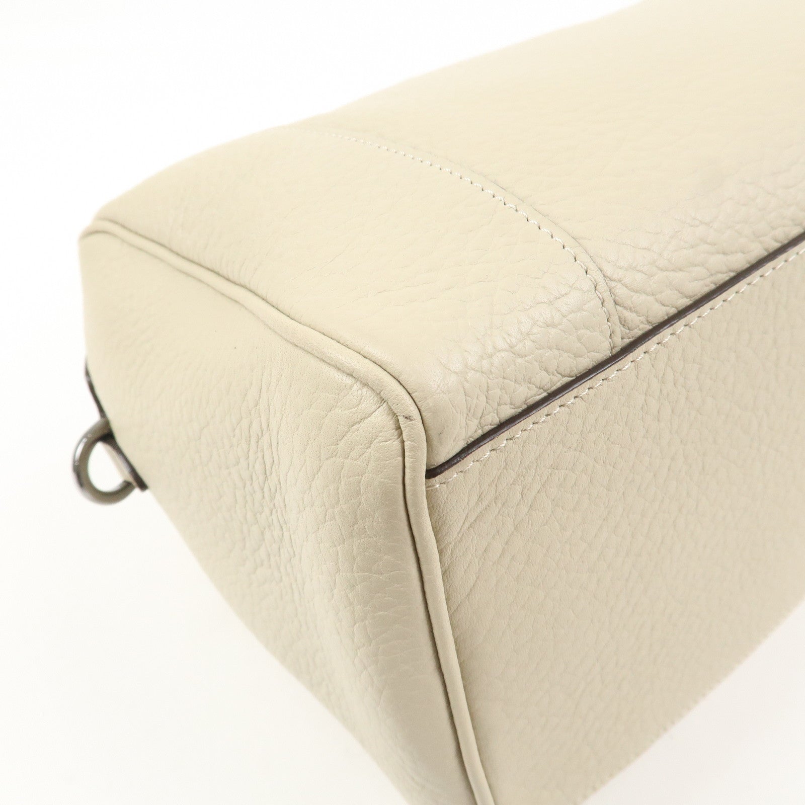 LOEWE Anagram Leather 2Way Bag Shoulder Bag Hand Bag Ivory