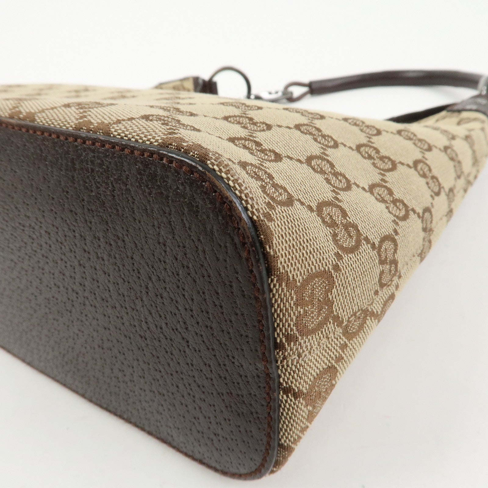 GUCCI GG Monogram Canvas Leather Shoulder Bag Beige Brown 115003